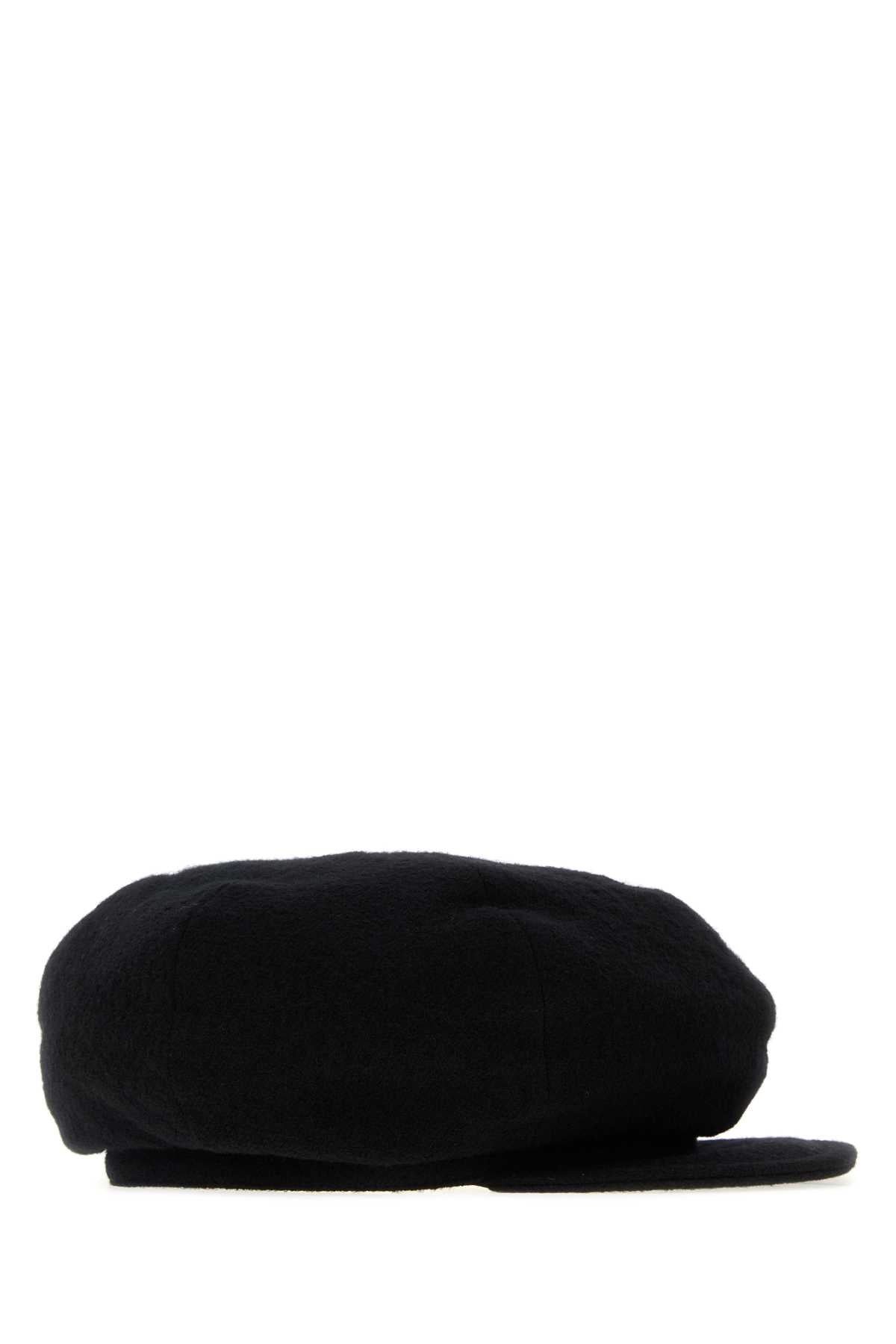 YOHJI YAMAMOTO Wool Baker Boy Hat for Men - Fashion Accessory