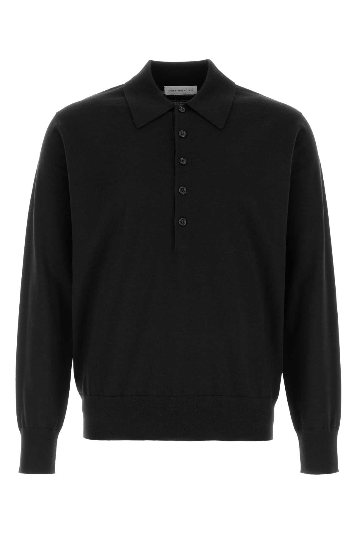 DRIES VAN NOTEN Classic Merino Wool Polo Shirt for Men