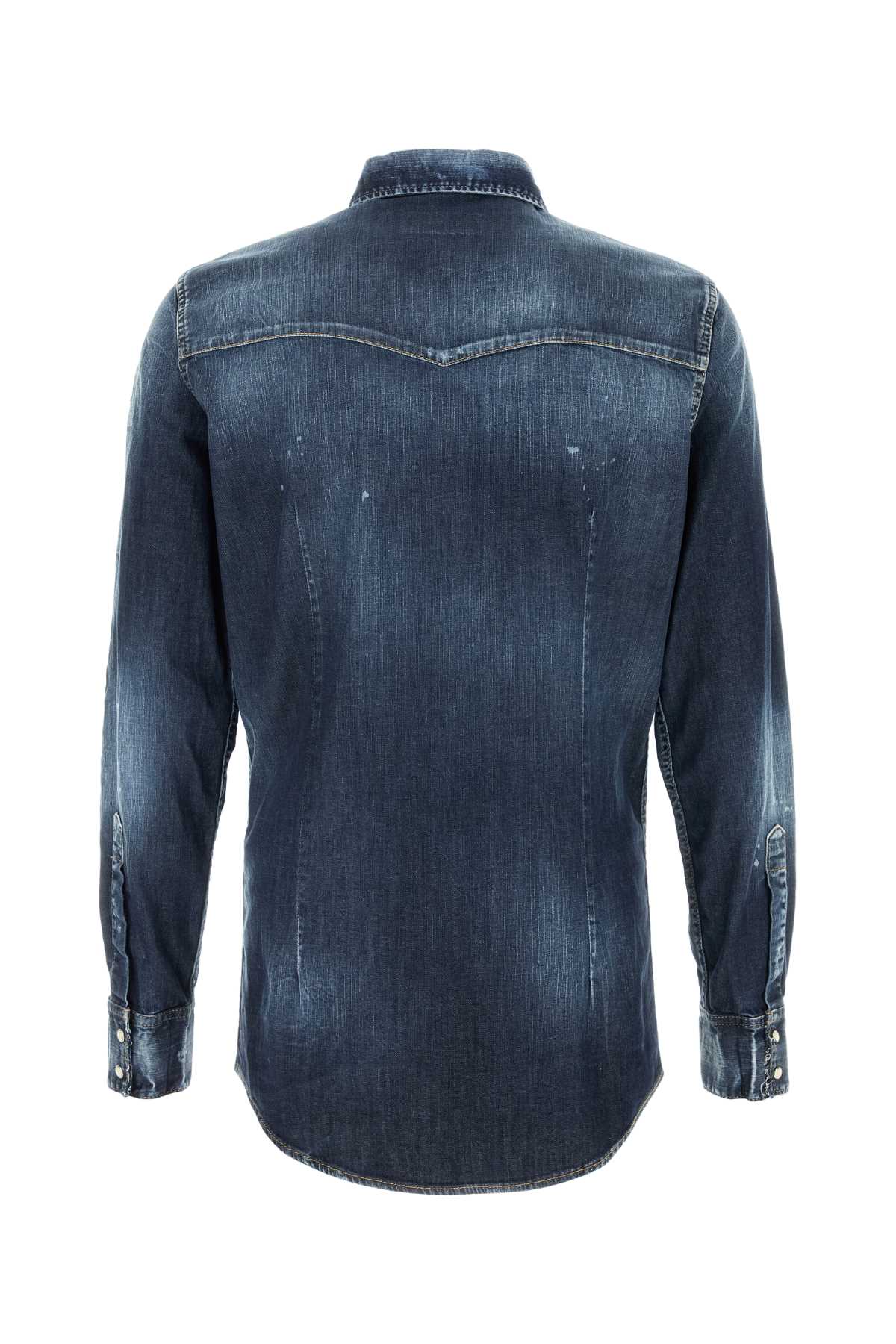 DSQUARED Stretch Denim Fashion Western Shirt for Men