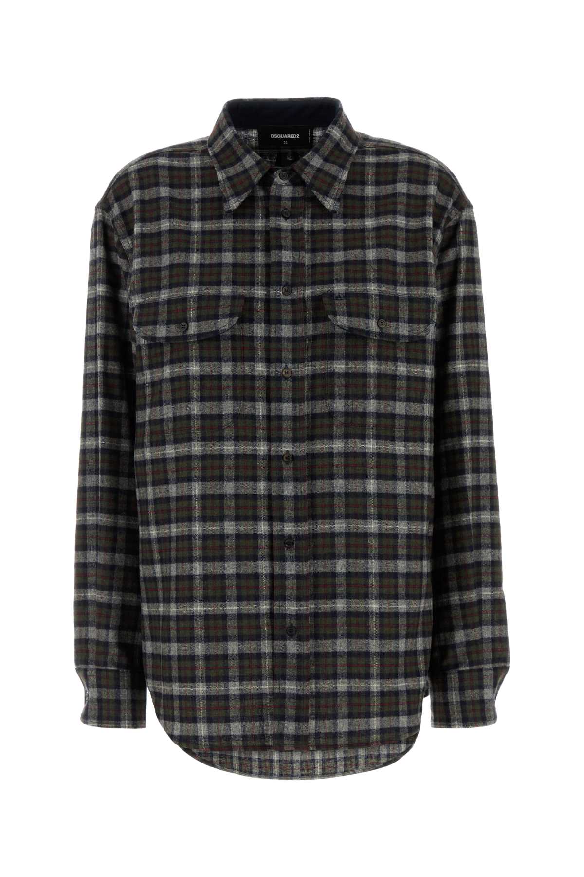 DSQUARED Checked Embroidered Flannel Shirt for Women