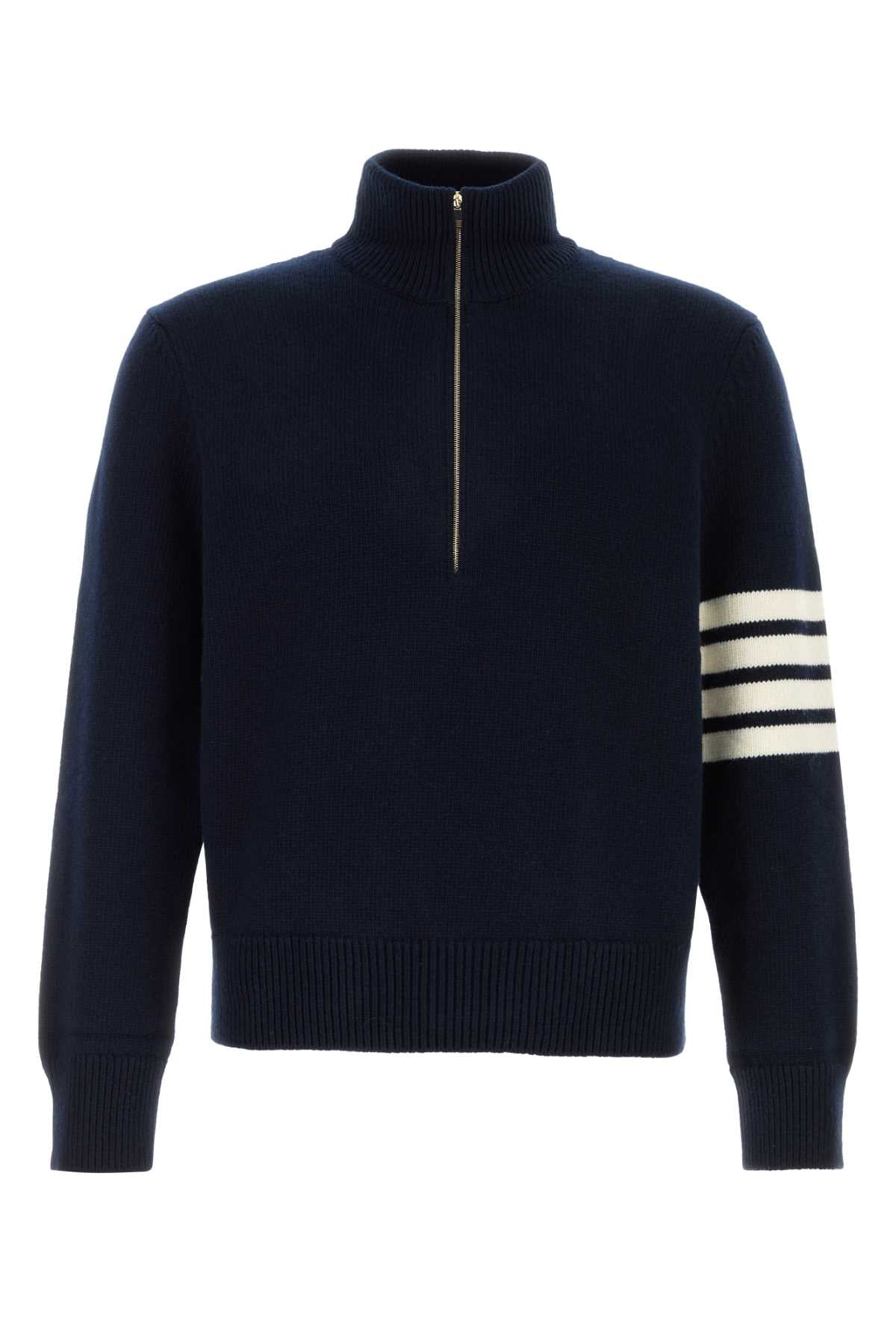 THOM BROWNE Classic Virgin Wool Sweater for Men