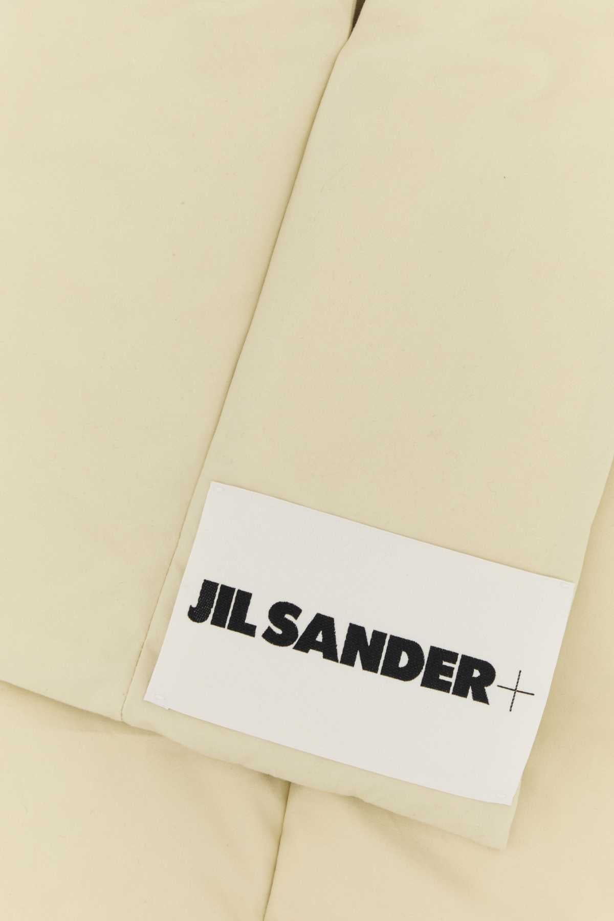 JIL SANDER Cream Cotton Scarf - 110 cm x 23 cm