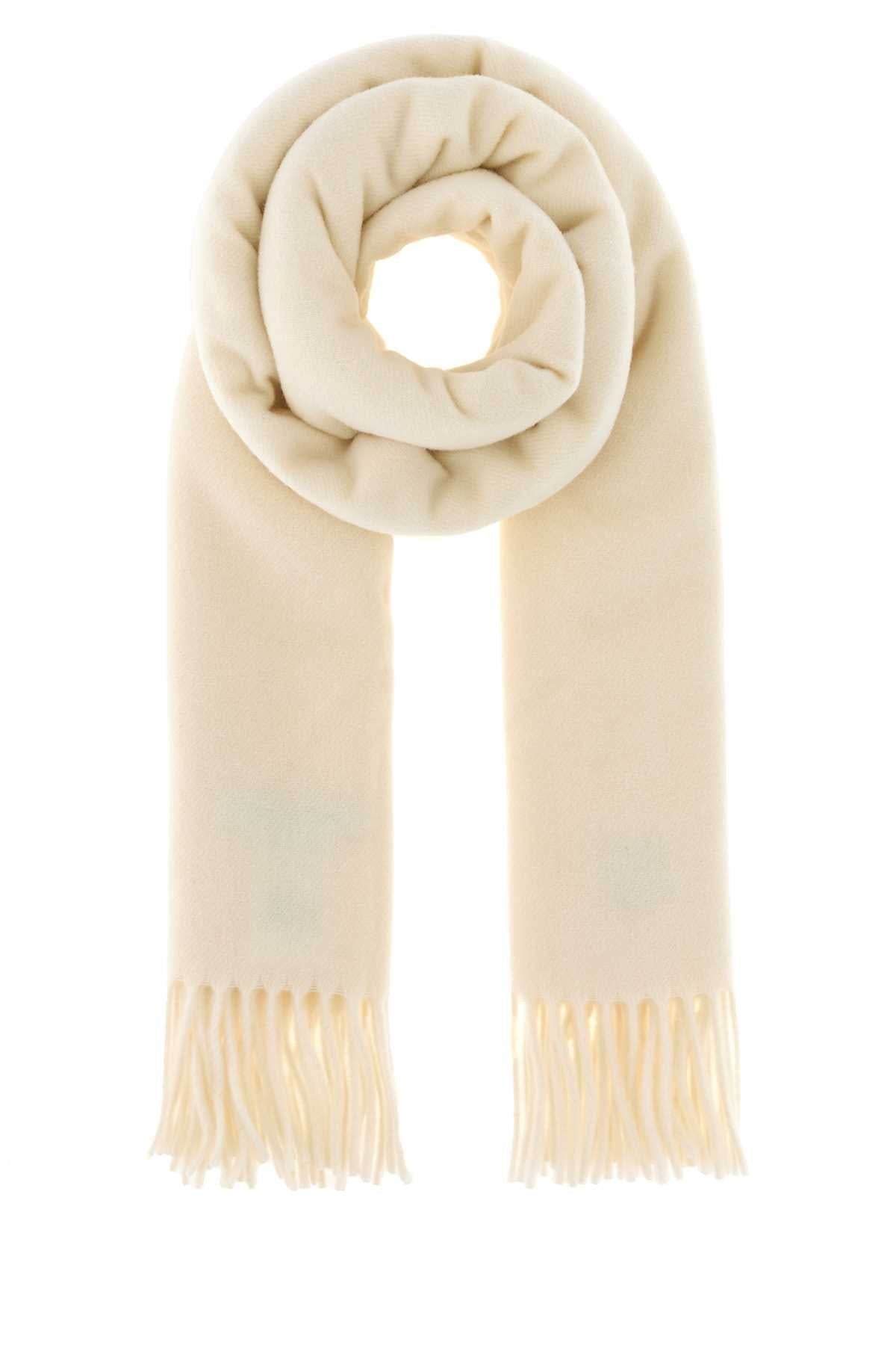 MAISON KITSUNE Ivory Wool Scarf - 200 cm x 60 cm