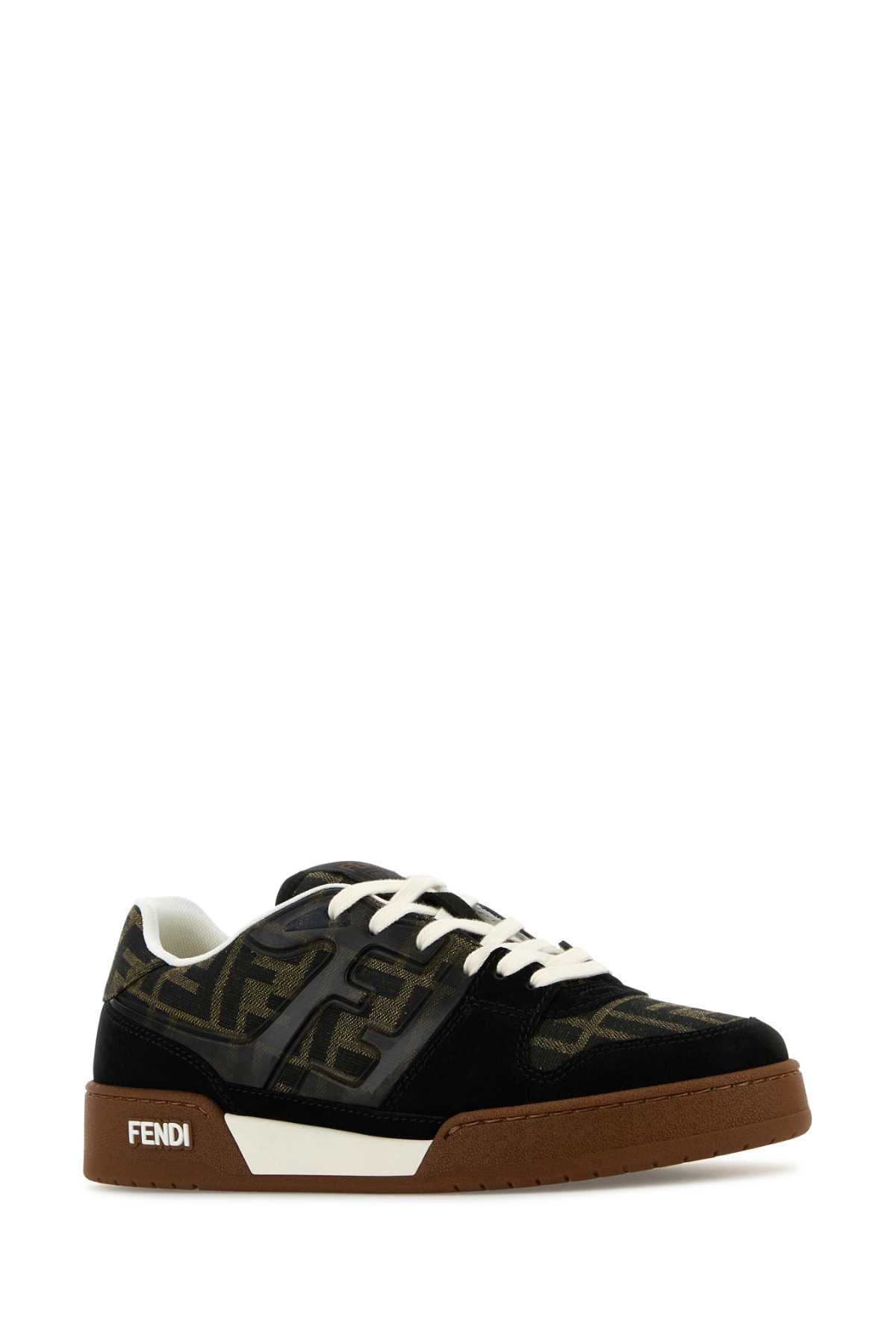 FENDI Multicolor Leather and Fabric Match Sneakers for Women