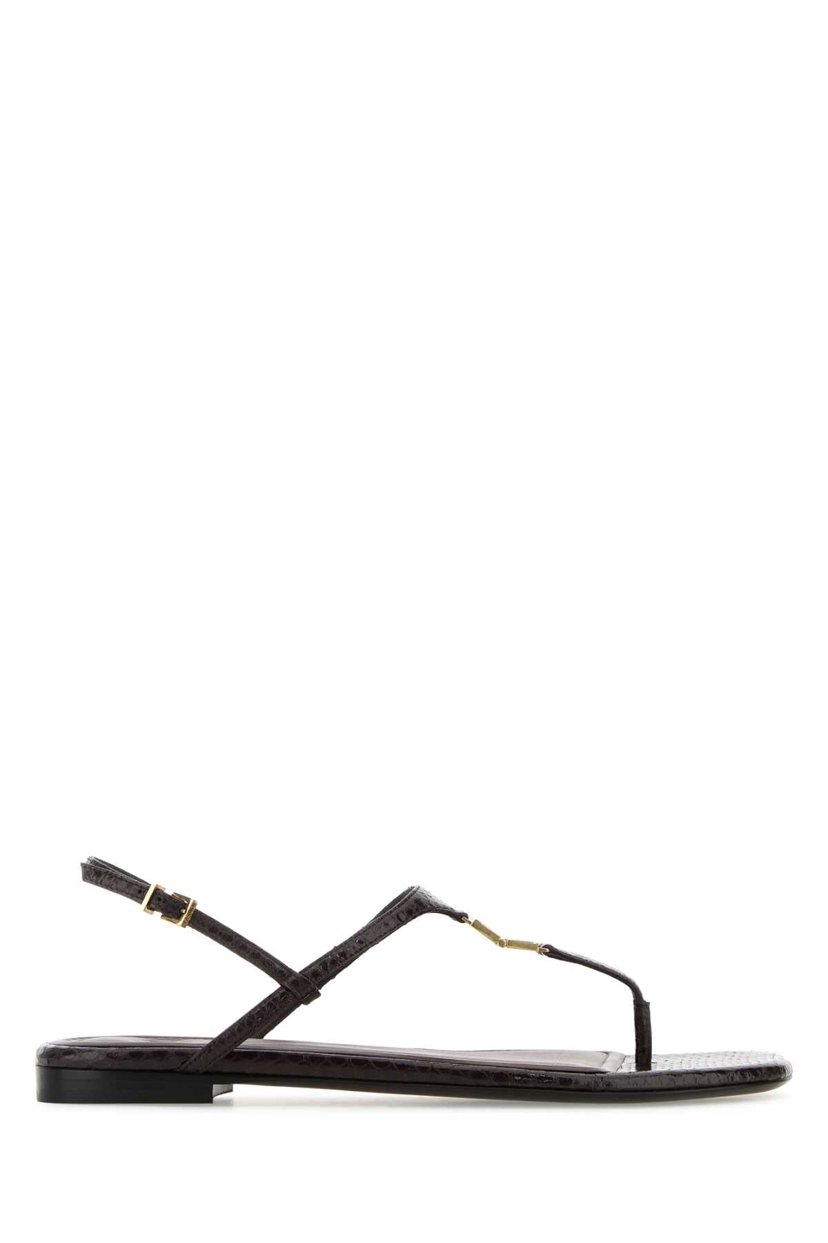 FENDI Luxurious Leather Fold Thong Sandals