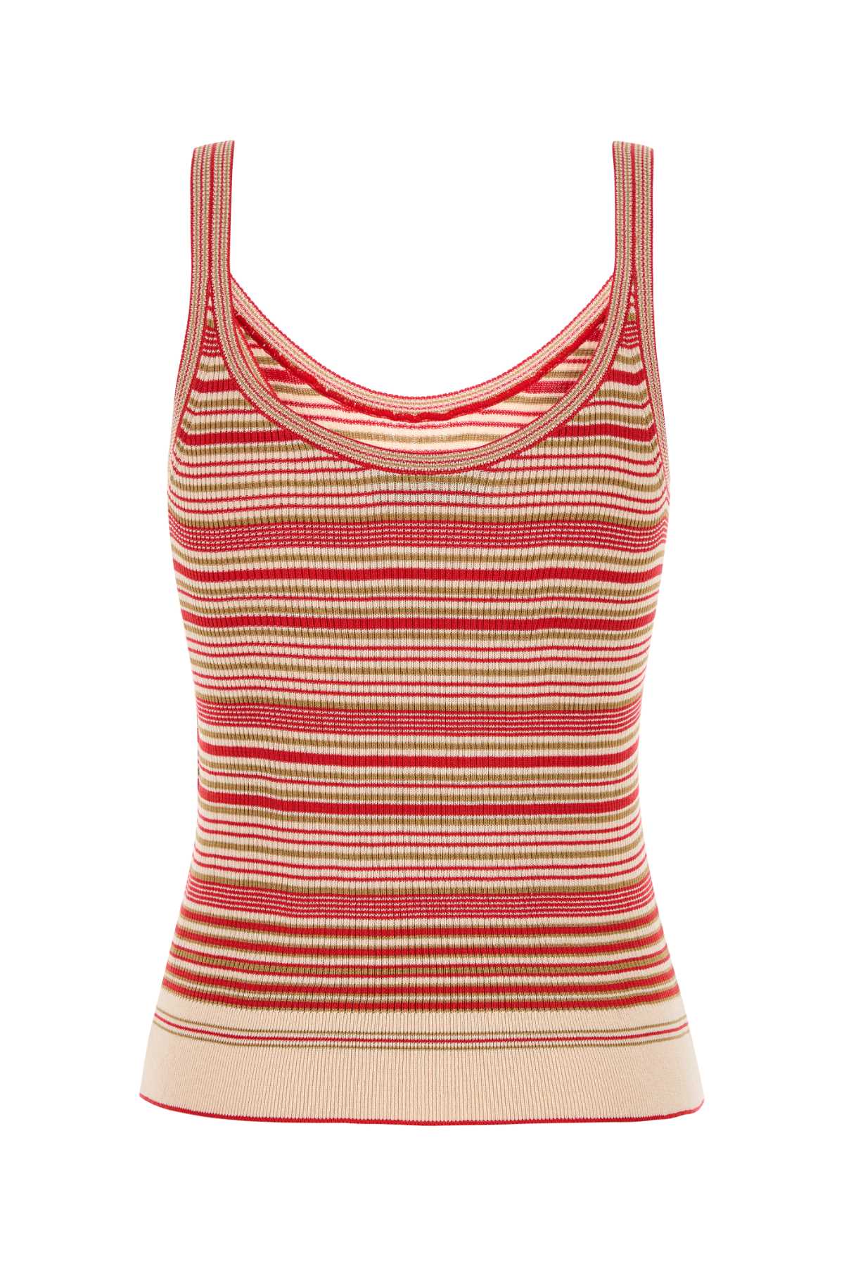 FENDI Embroidered Silk Tank Top