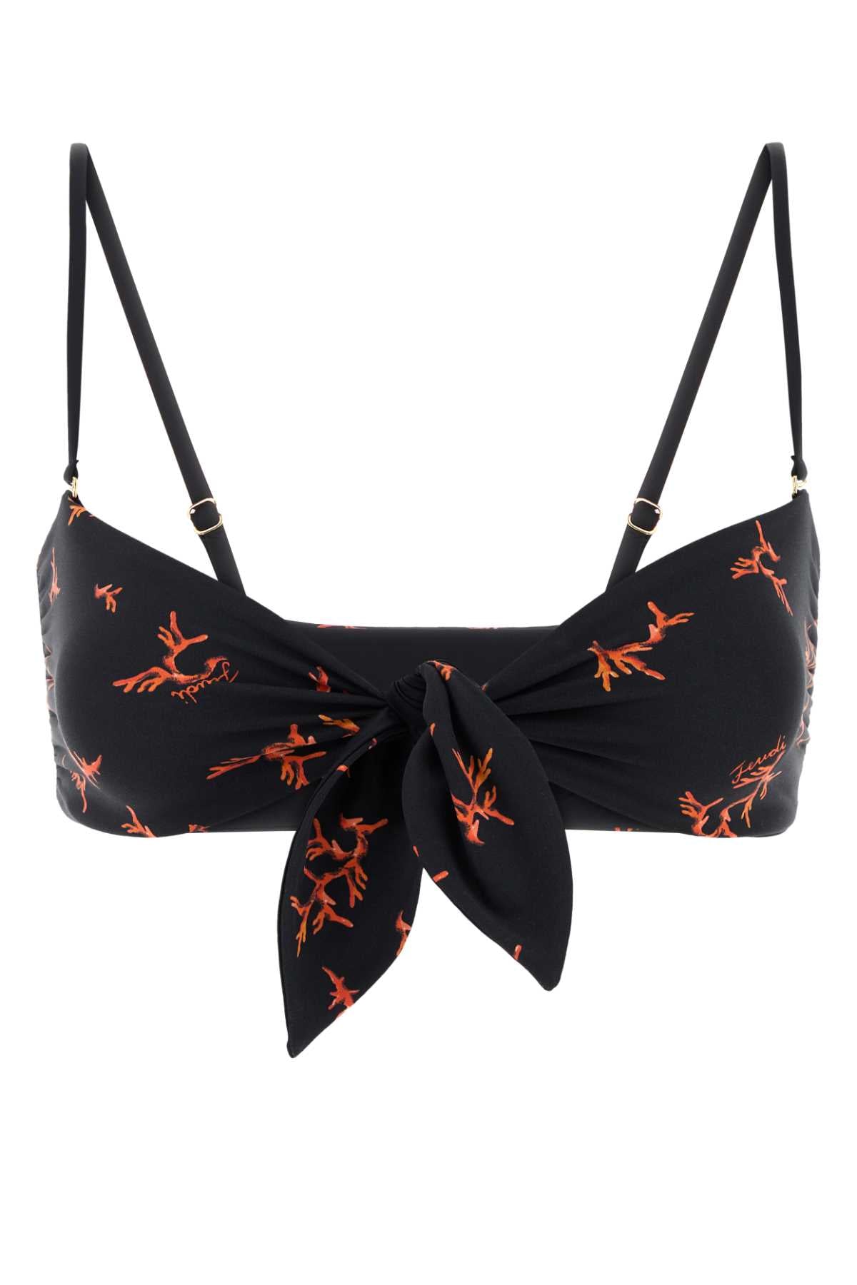 FENDI Printed Stretch Nylon Bikini Top