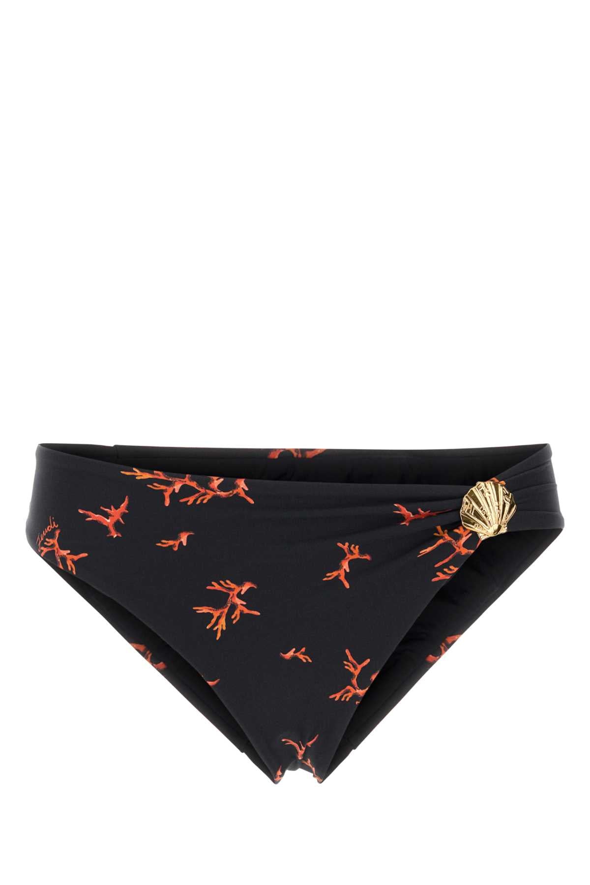FENDI Printed Stretch Nylon Bikini Bottom