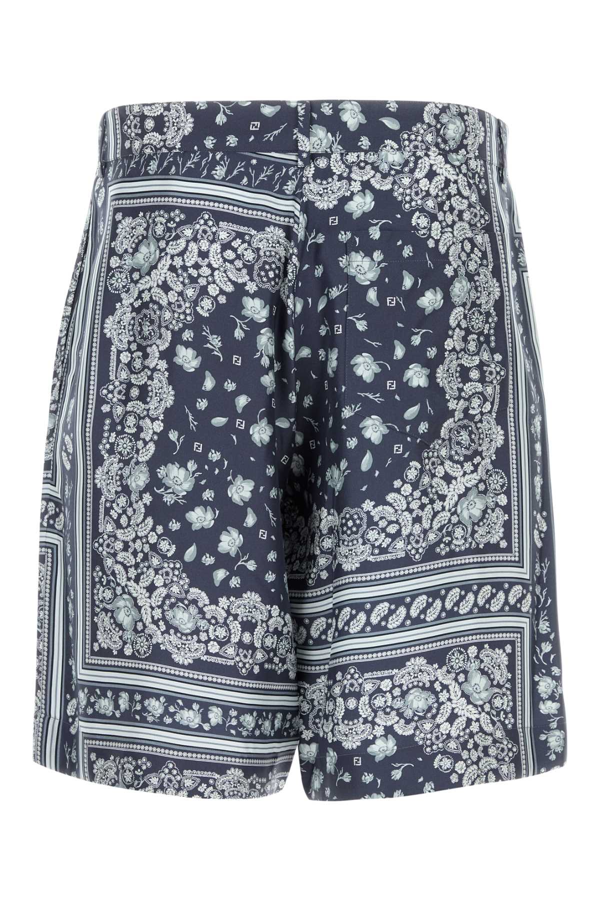 FENDI Printed Silk Bermuda Shorts
