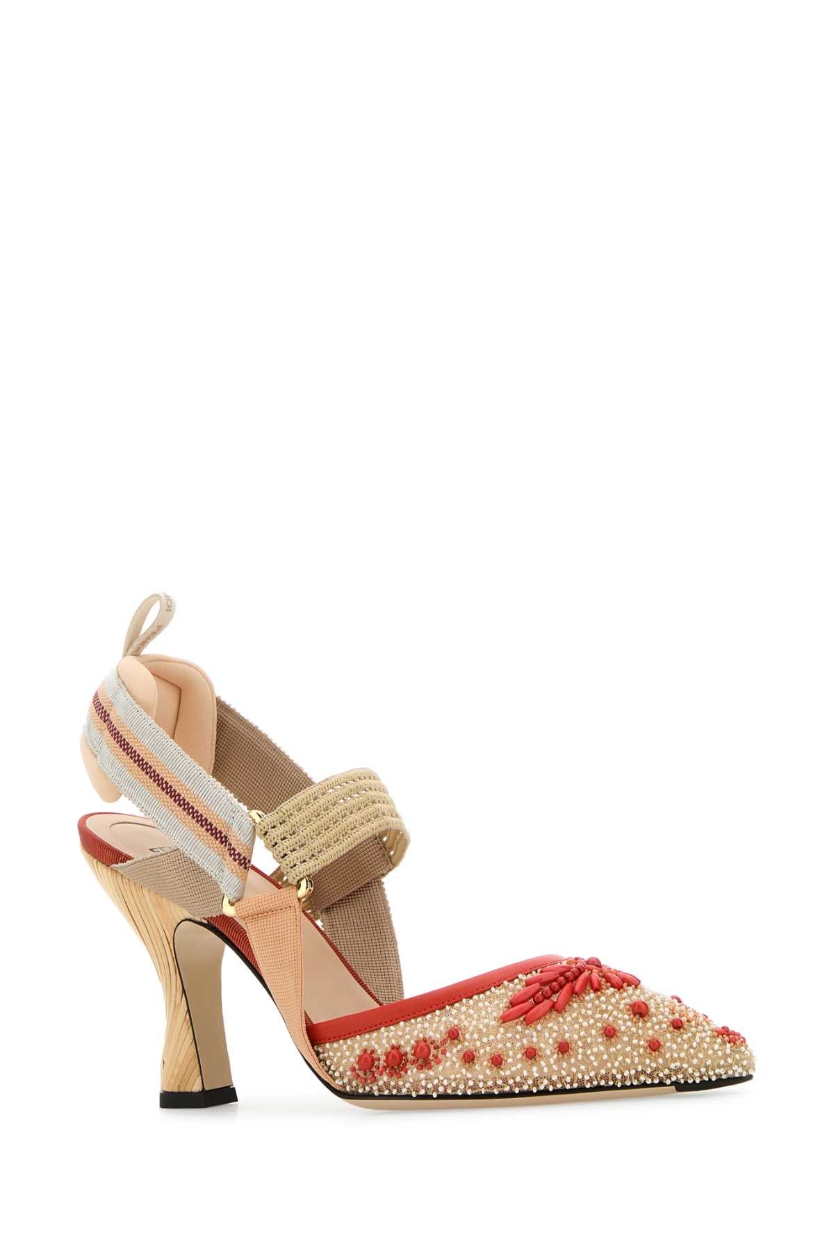 FENDI Embellished Fabric Mini Pumps - 8.5 cm Heel