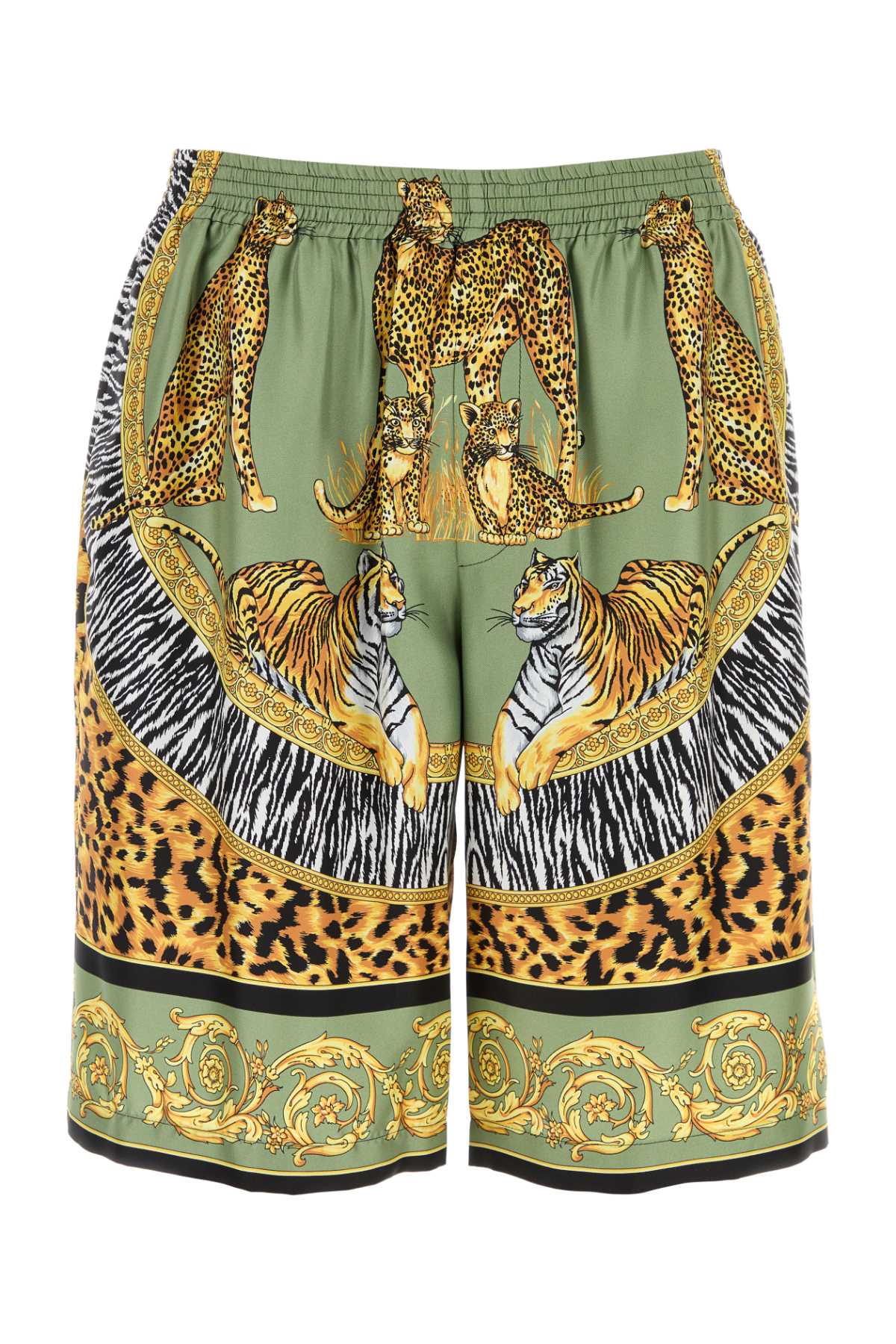 VERSACE Printed Silk Bermuda Shorts for Men - Summer 2025 Style
