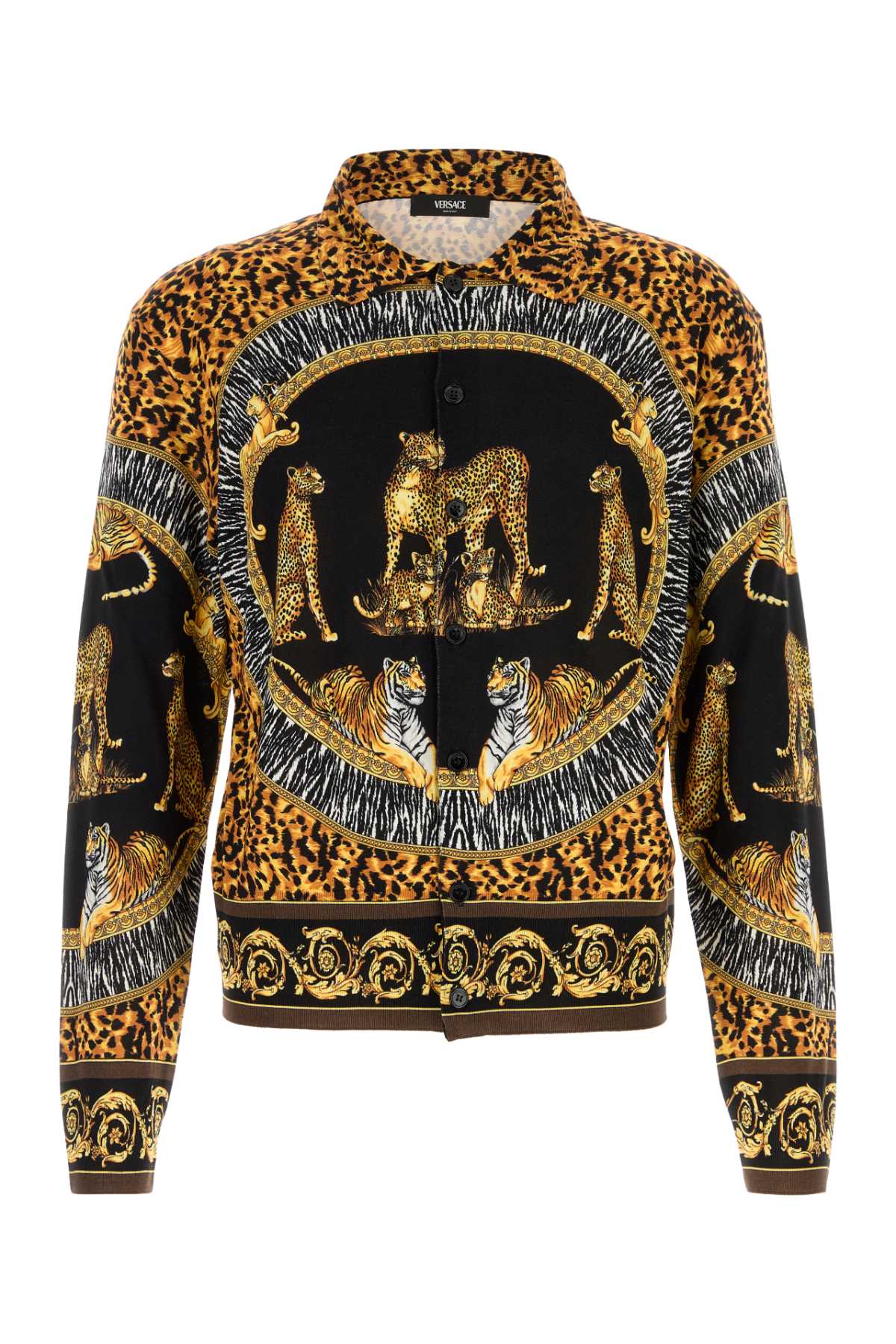 VERSACE Printed Knit Shirt for Men
