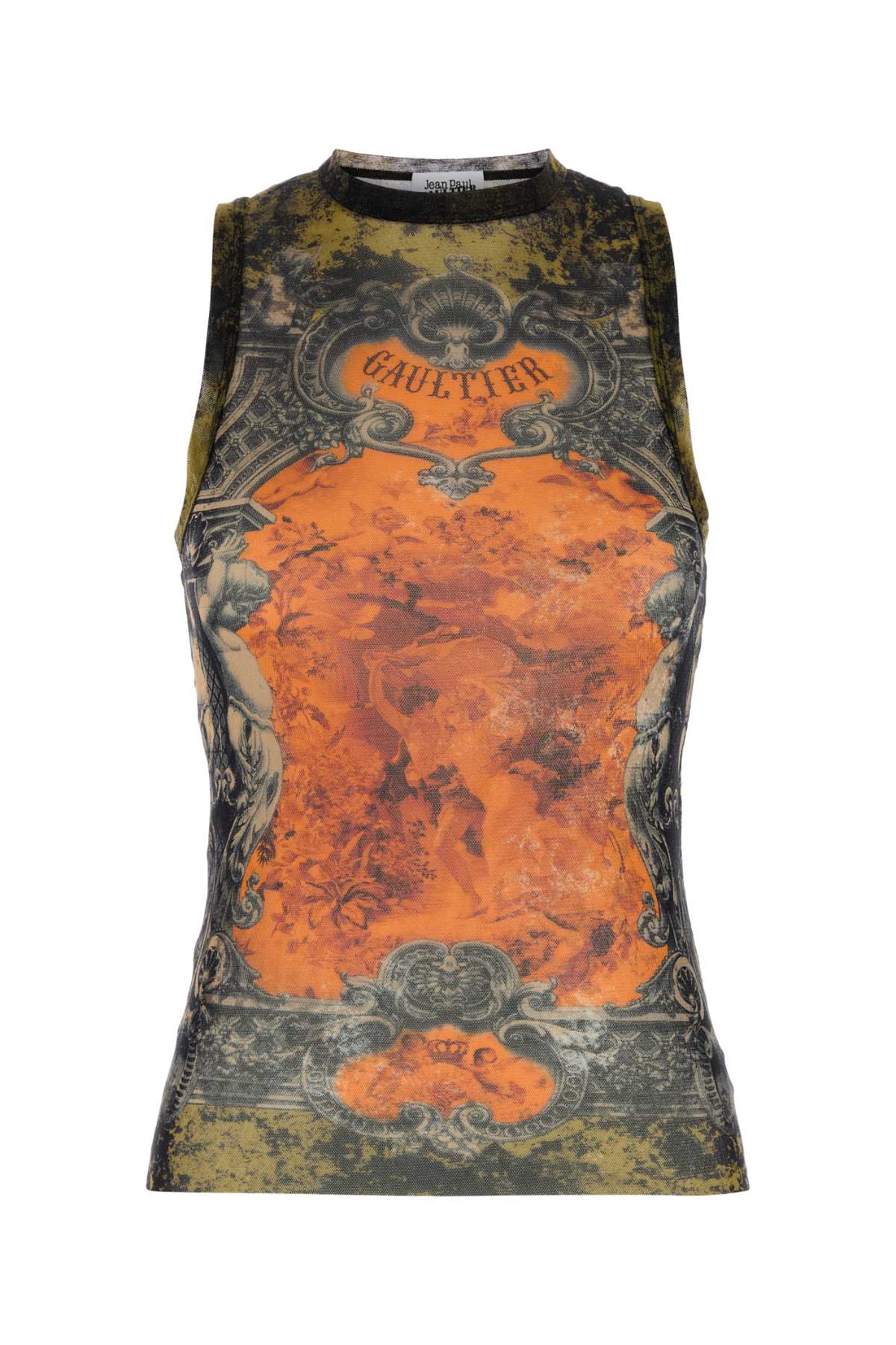 JEAN PAUL GAULTIER Printed Tulle Tank Top for Women