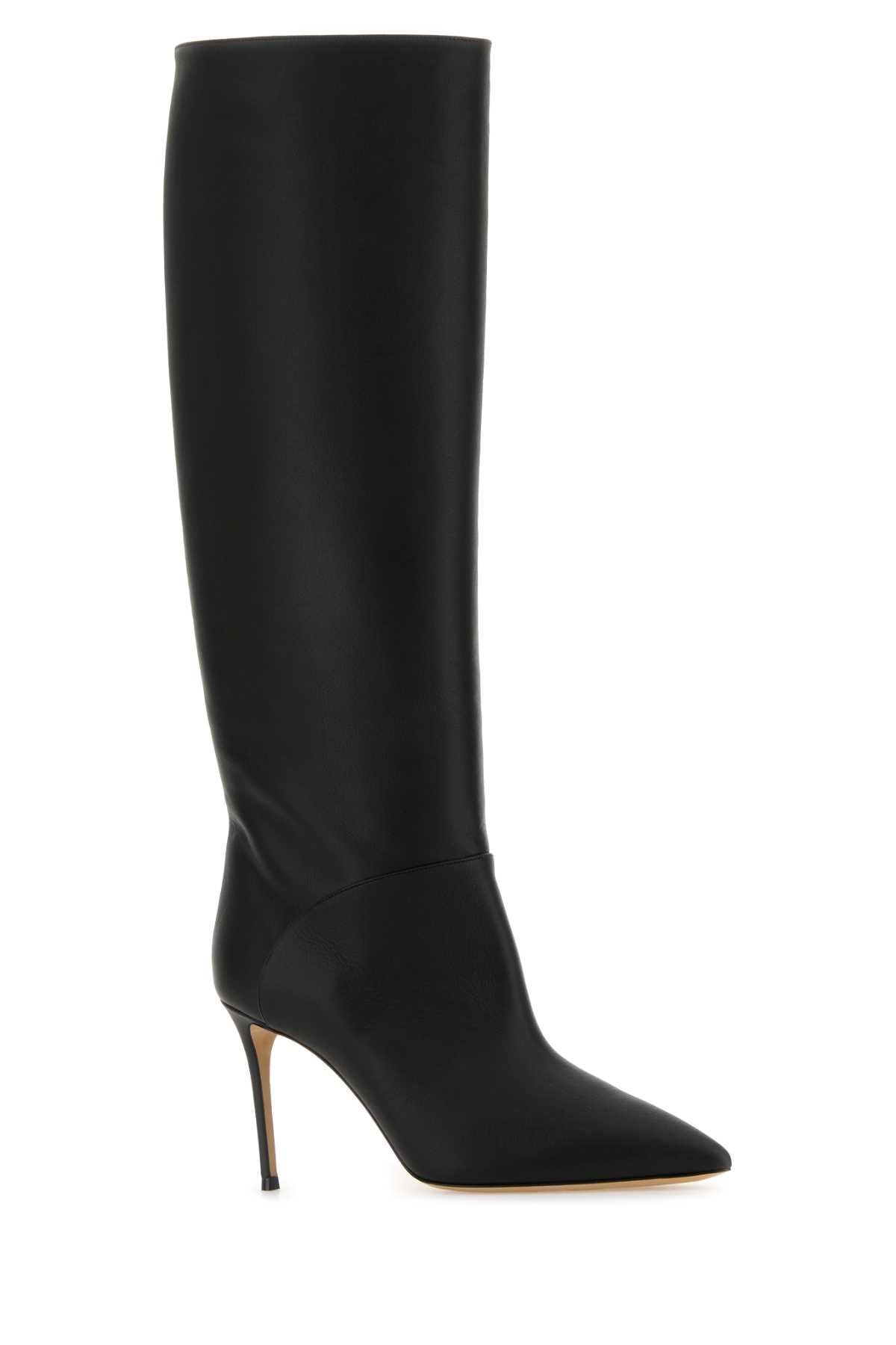 CASADEI Chic Black Leather Boots with 8 cm Heel for Women