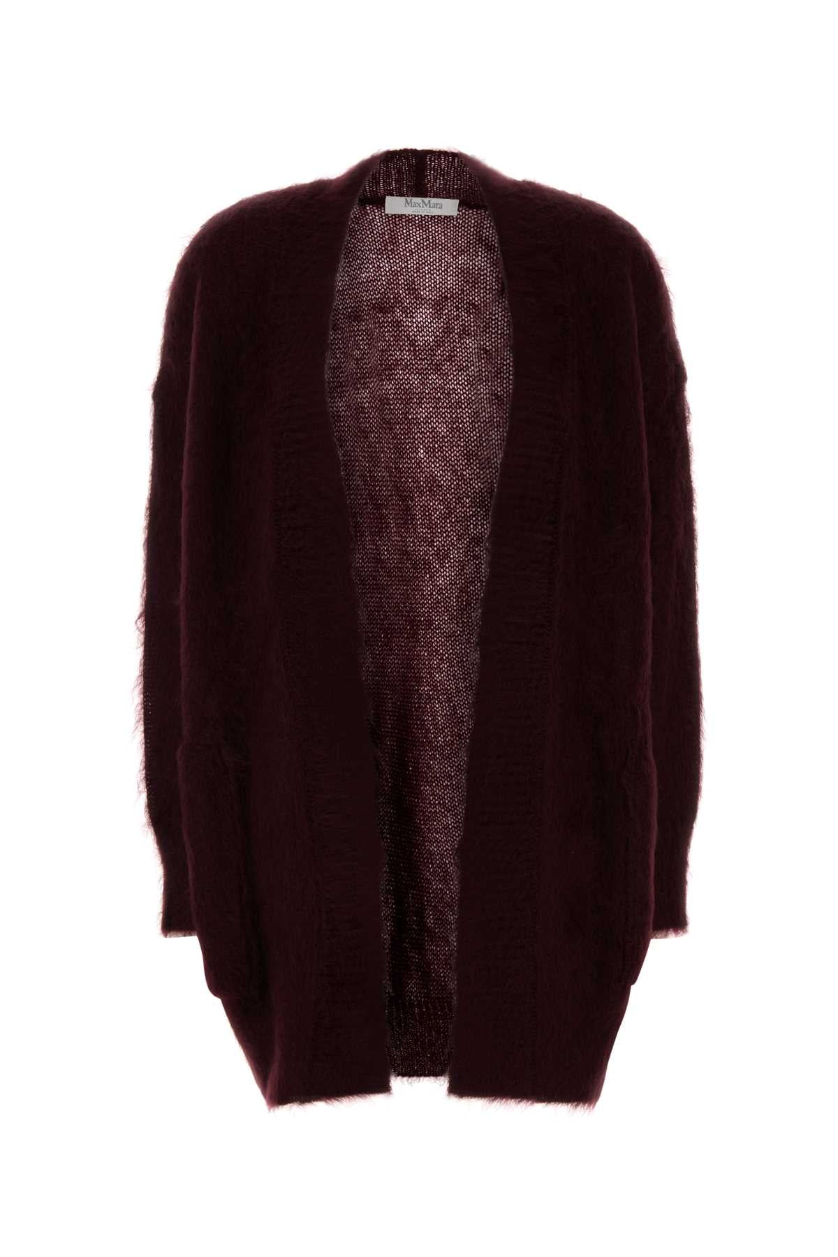 MAX MARA Grape Mohair Blend Mini Cardigan