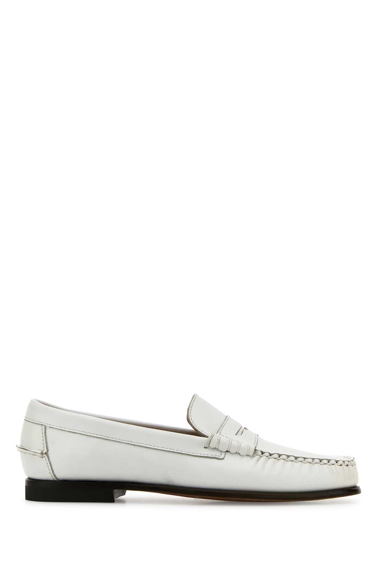 SEBAGO White Leather Danielle Pop Loafers for Women