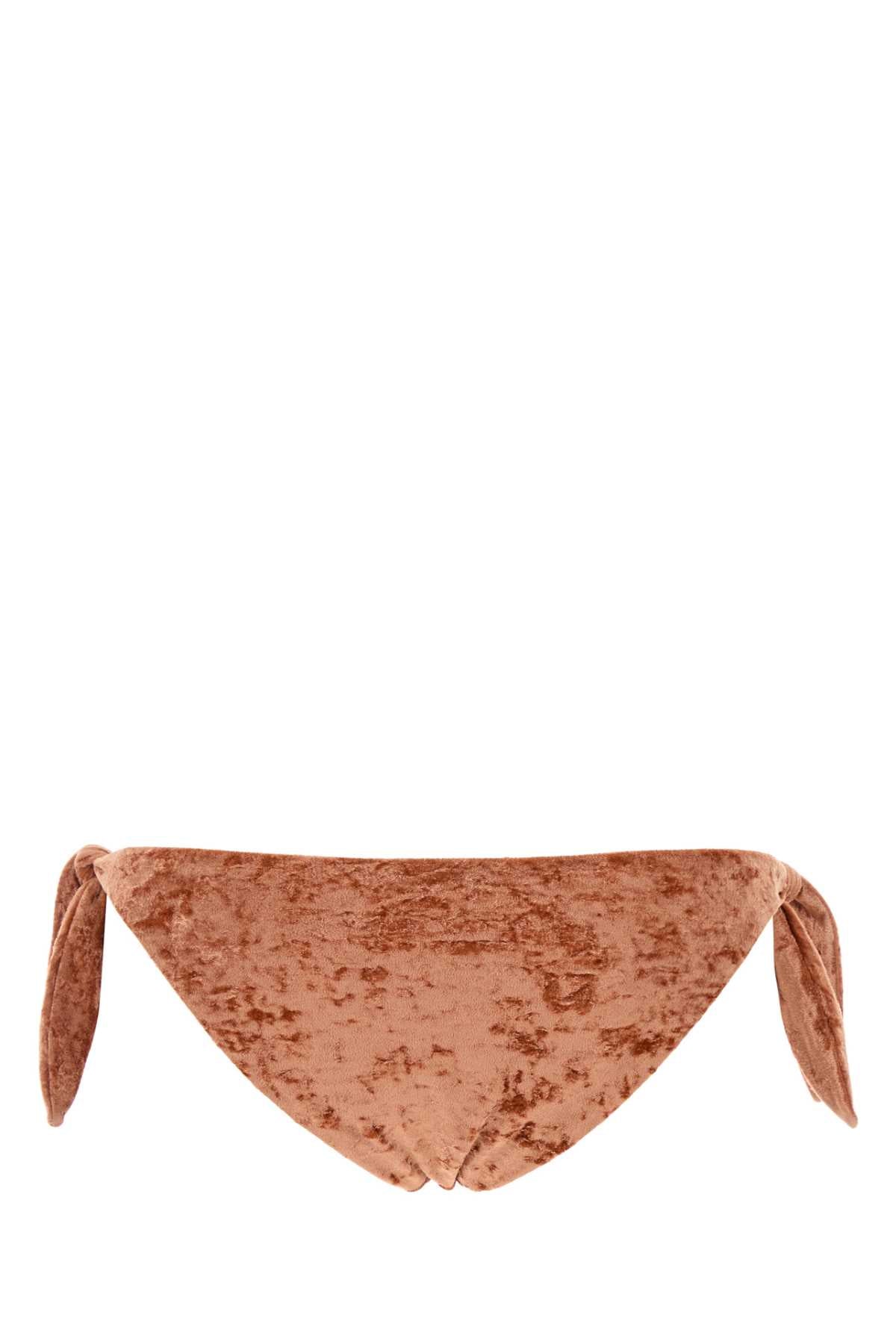 CHLOE Peach Stretch Velvet Mini Bikini Slip