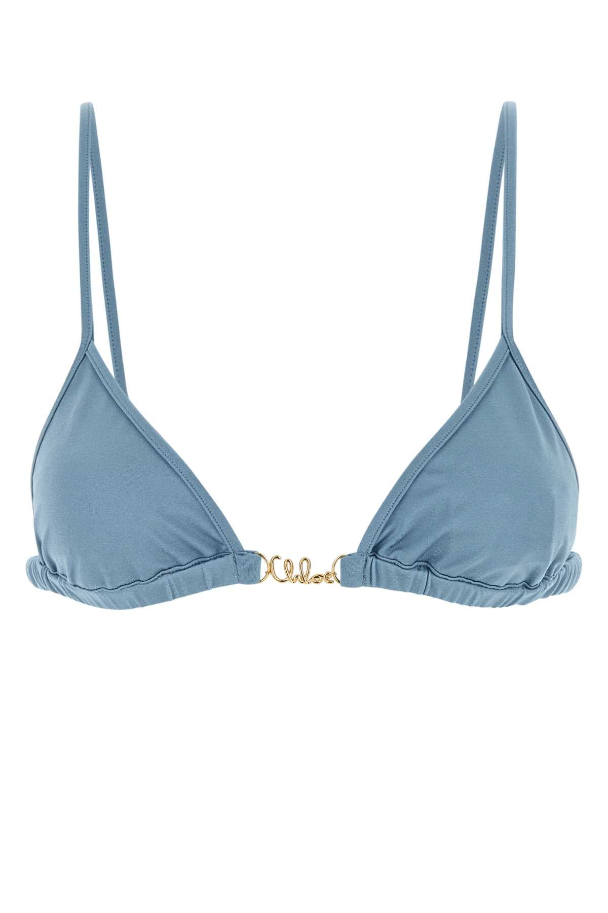 CHLOE Cerulean Blue Stretch Nylon Bikini Top - 44A