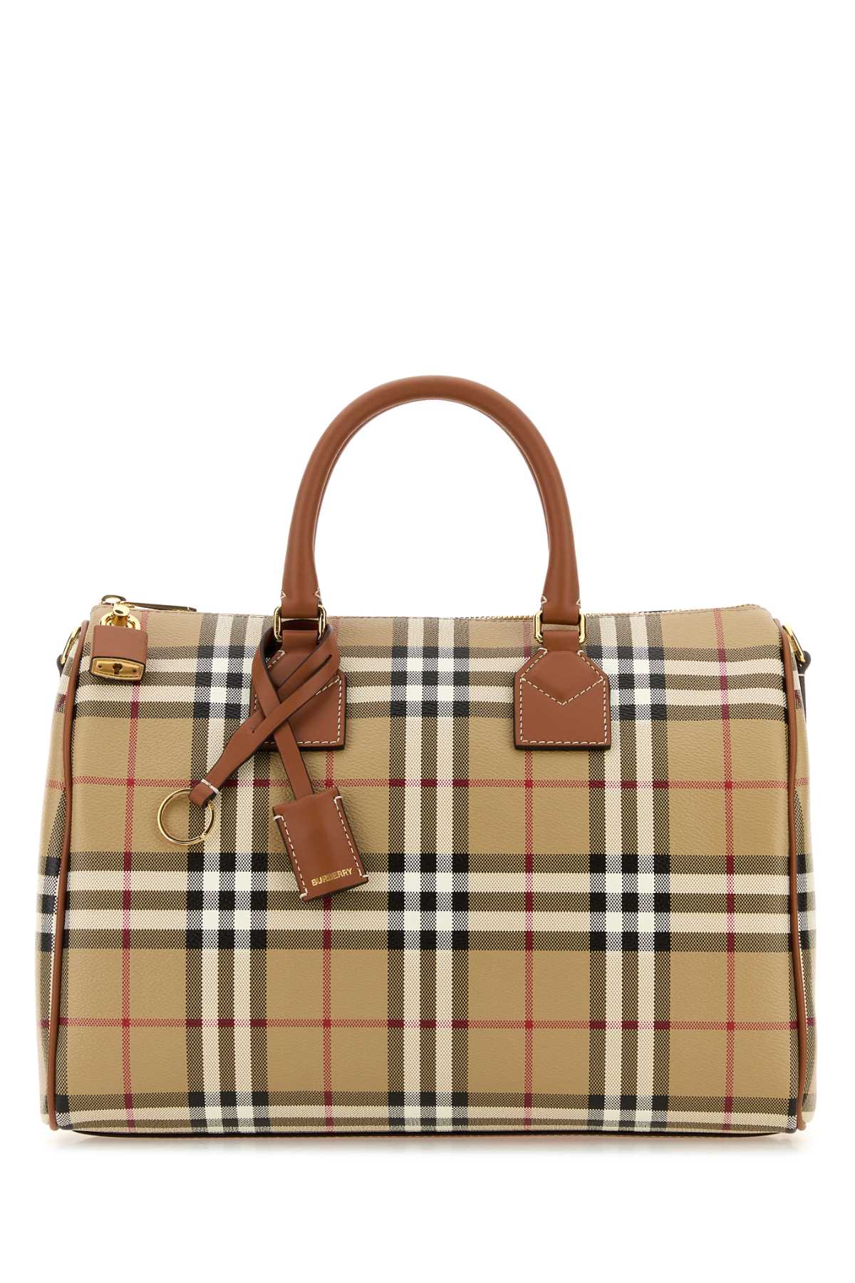 BURBERRY Medium Check Handbag - 30 cm x 21 cm x 15 cm