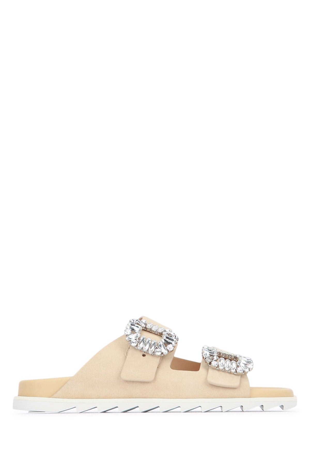 ROGER VIVIER Strappy Slidy Sandals with Sparkling Buckle