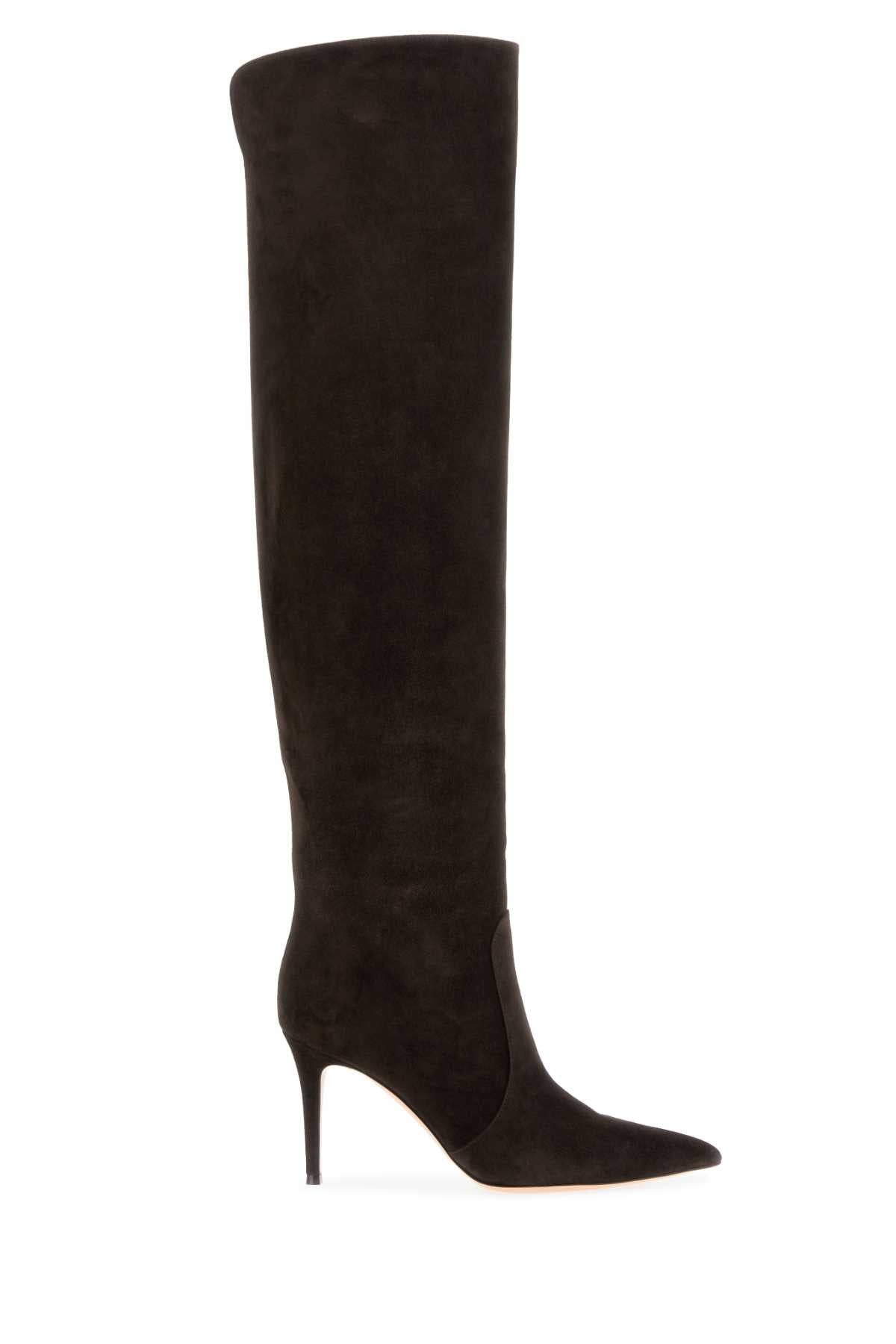 GIANVITO ROSSI Suede Hansen Boots with 9 cm Heel