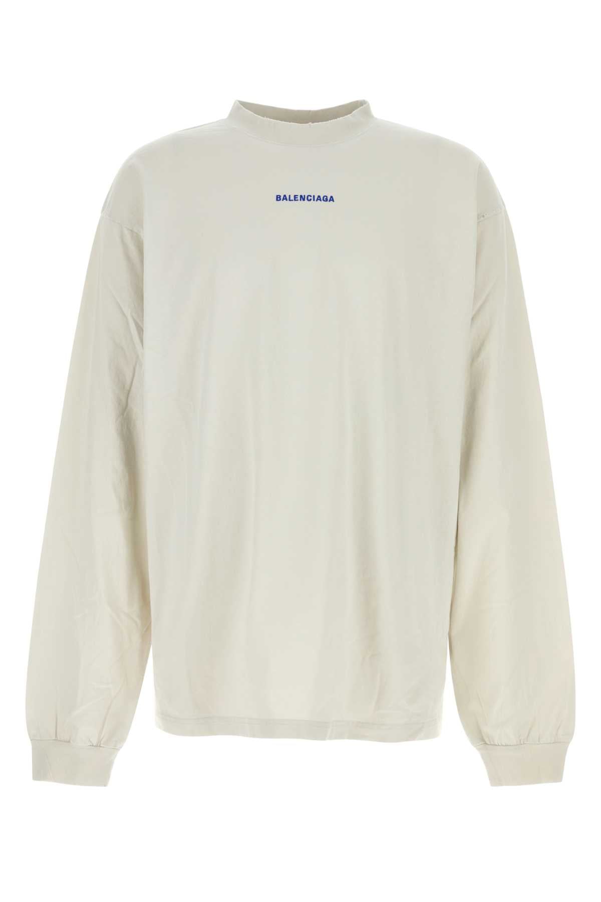BALENCIAGA Chalk Cotton T-Shirt for Men