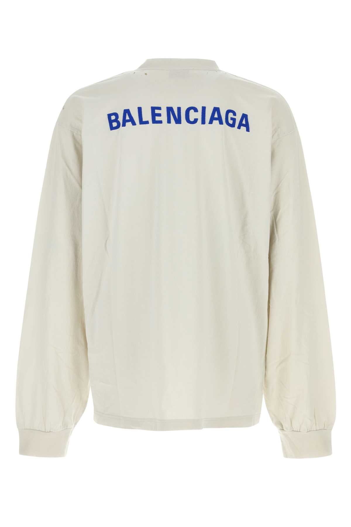BALENCIAGA Chalk Cotton T-Shirt for Men