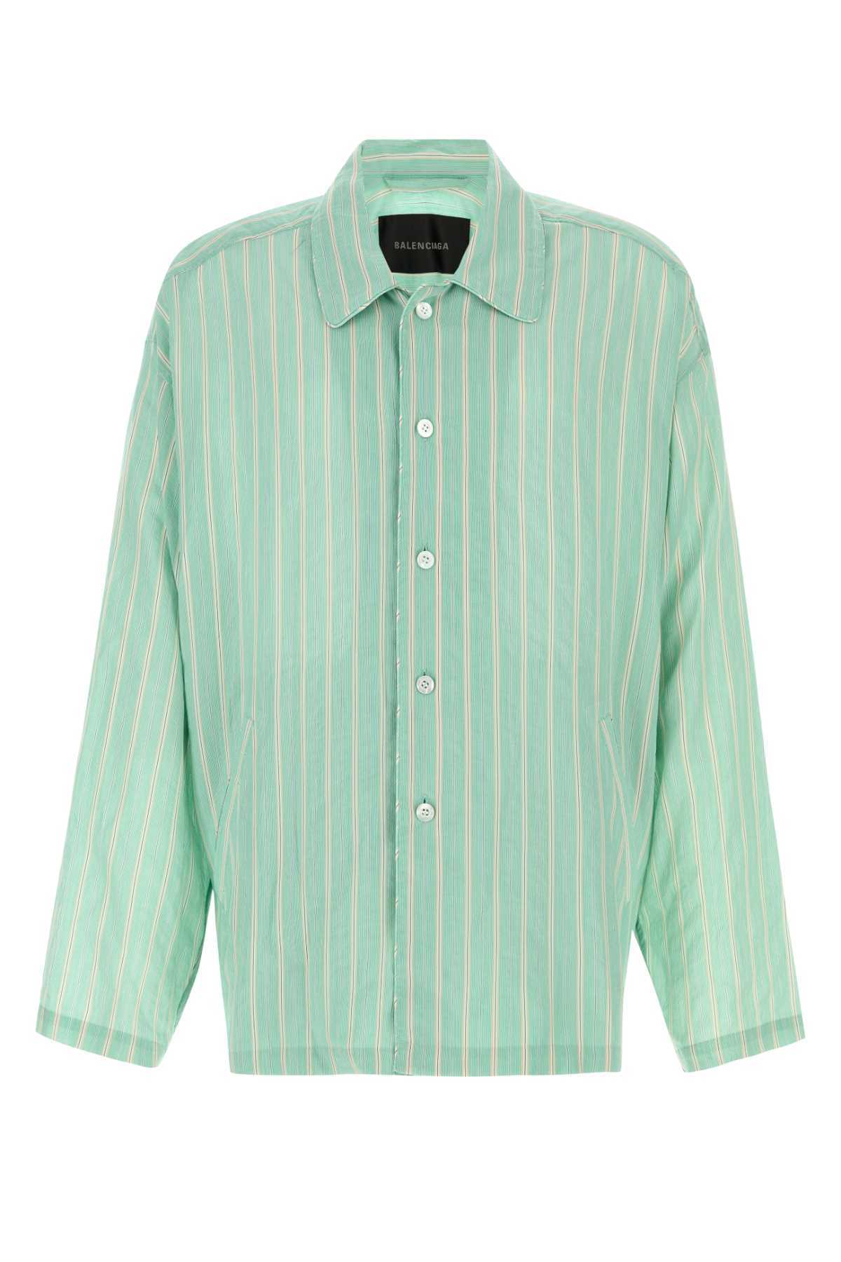 BALENCIAGA Oversized Embroidered Cupro Blend Shirt