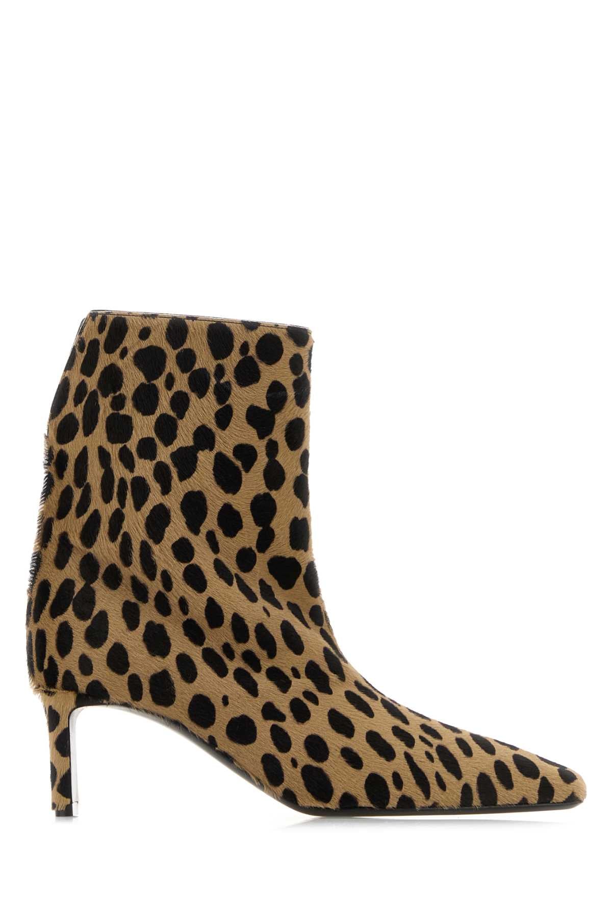 KHAITE Printed 100% Leather Hair One Ankle Boots with 5.5 cm Heel