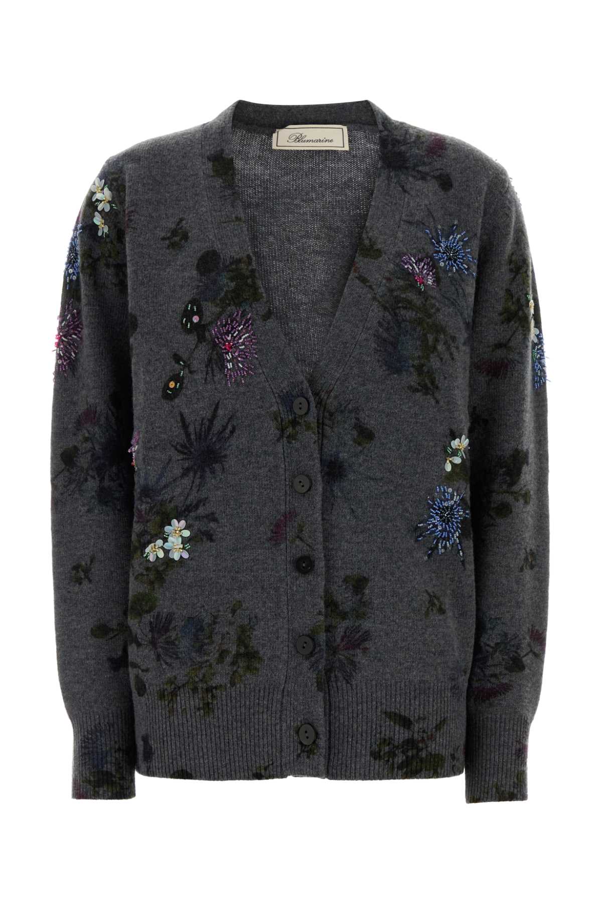 BLUMARINE Floral Printed Oversize Cardigan