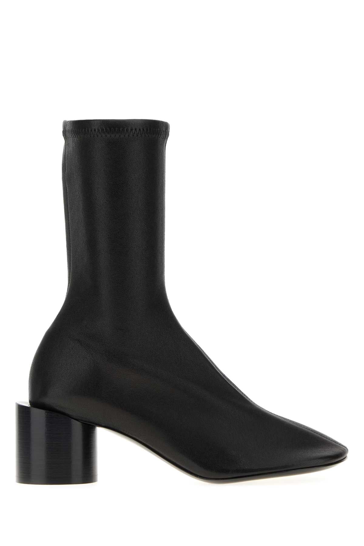 JIL SANDER Chic Leather Ankle Boots with 6 cm Heel Height