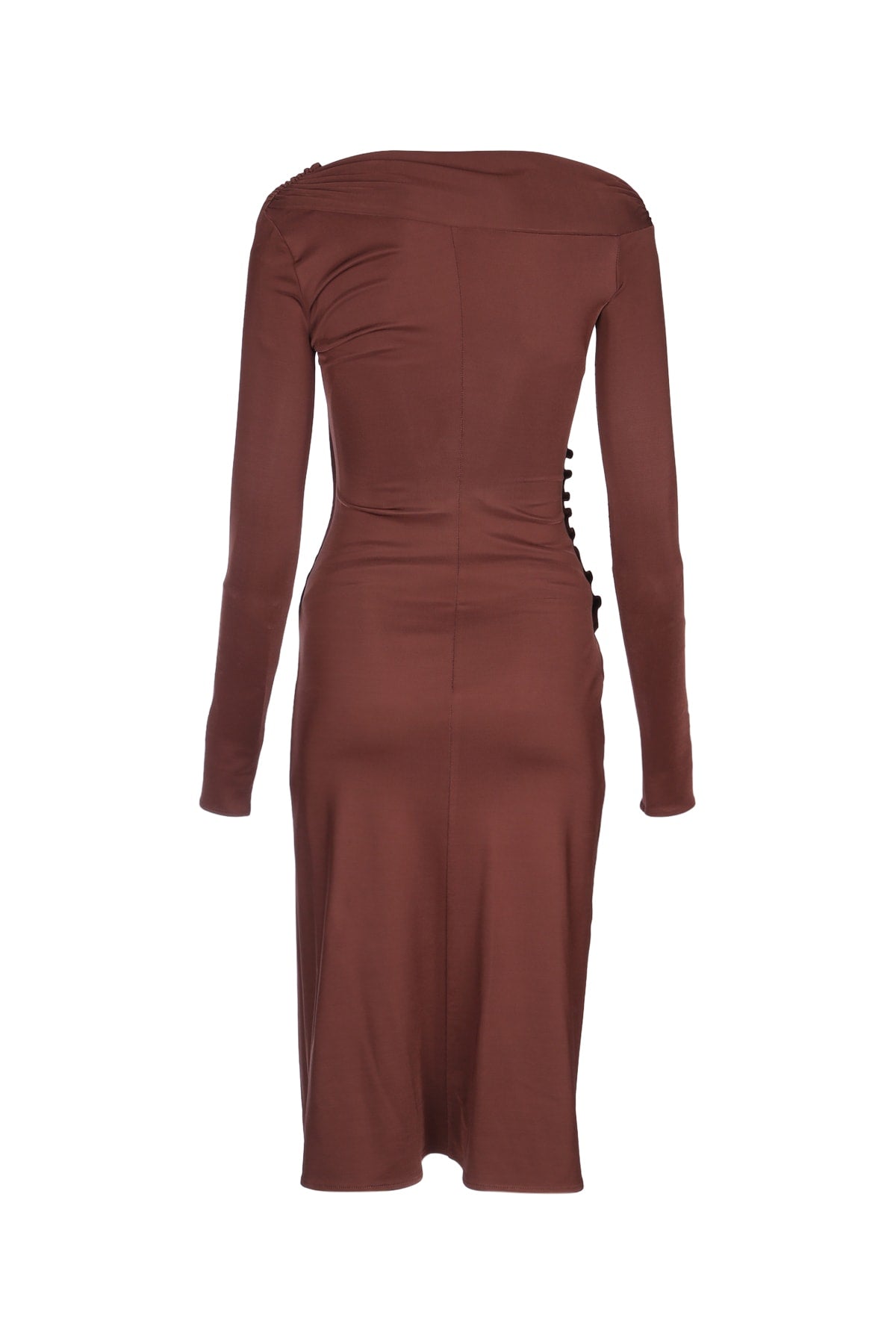ELISABETTA FRANCHI Sophisticated Midi Dress with V-Neckline