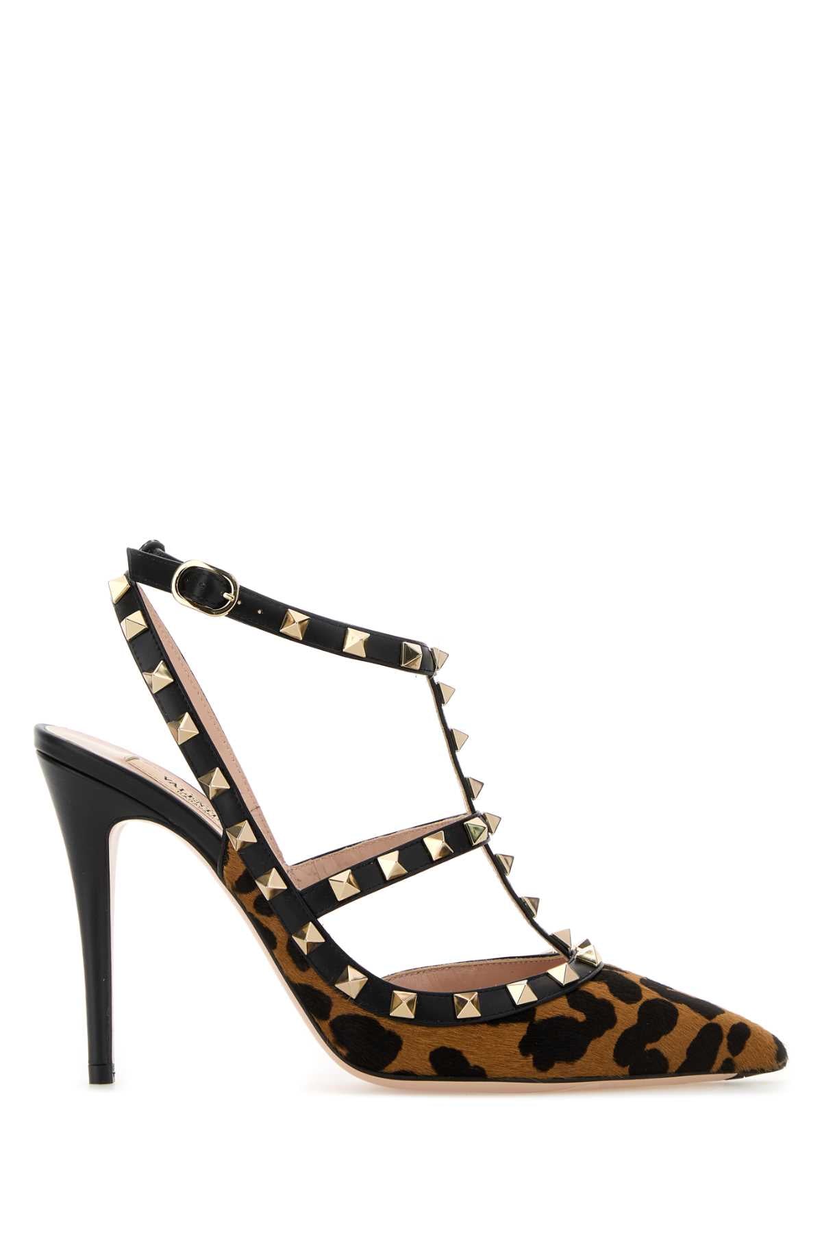 VALENTINO GARAVANI Printed 100% Leather Rockstud Pumps - 10.5 cm Heel Height