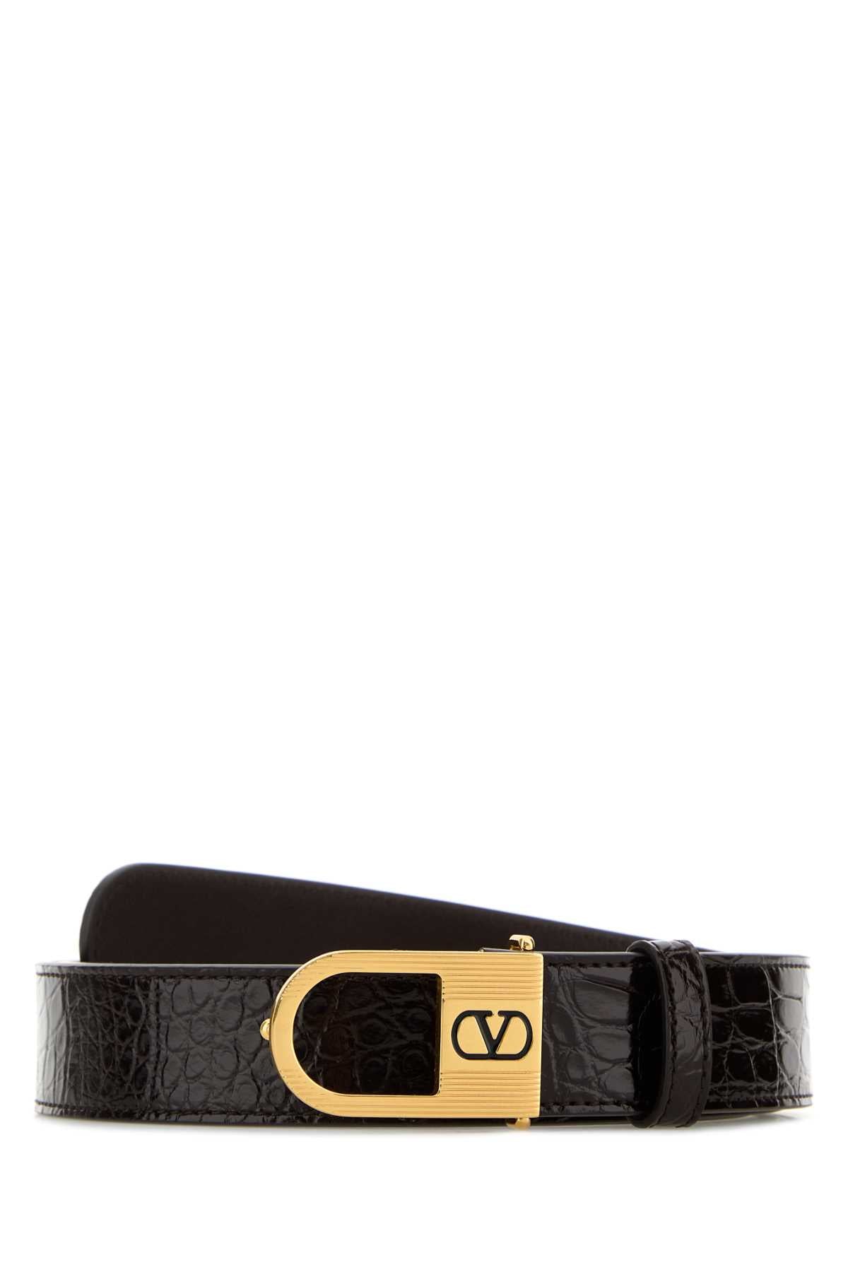 VALENTINO GARAVANI Leather VLogo Signature Belt - 3 cm Height