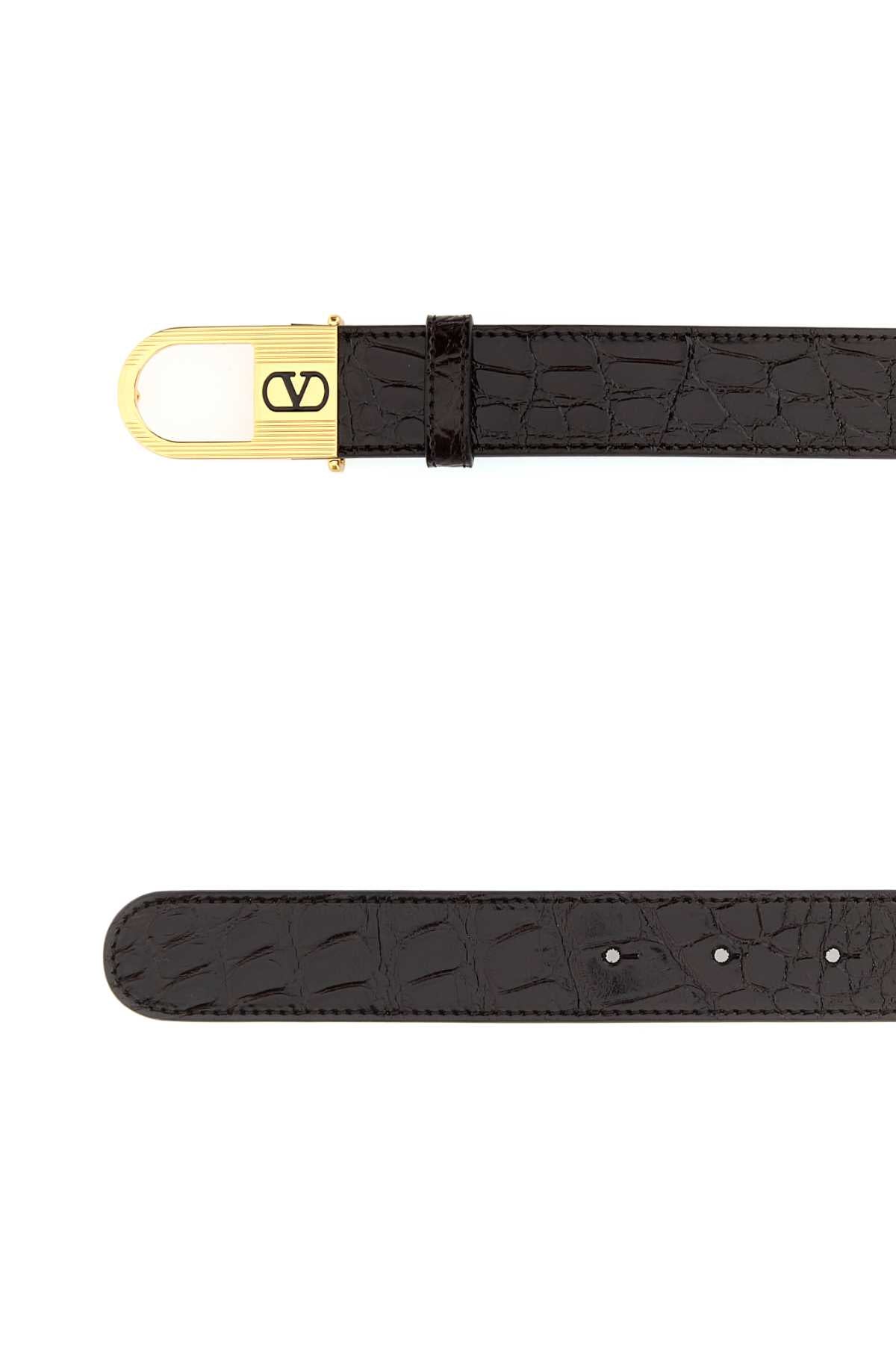 VALENTINO GARAVANI Leather VLogo Signature Belt - 3 cm Height