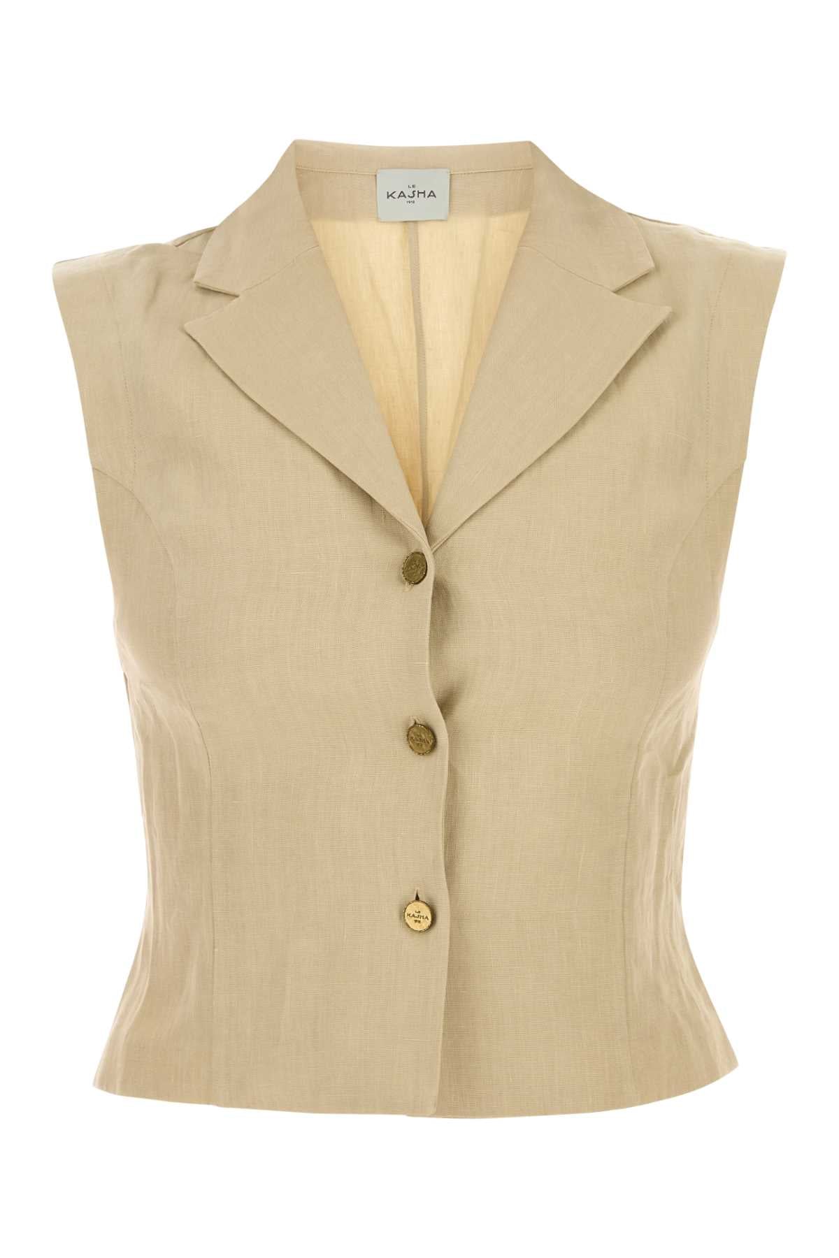 LE KASHA Linen Mini Sawadah Vest