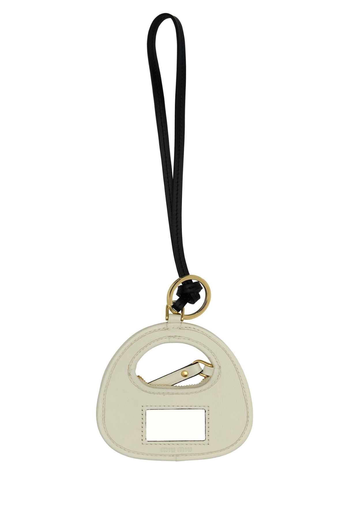 MIU MIU Mini Leather Keyring - 10 cm x 10 cm