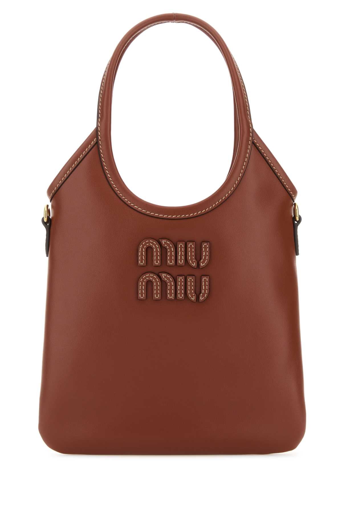 MIU MIU Leather Shopping Handbag - 20 cm x 19 cm Mini Size