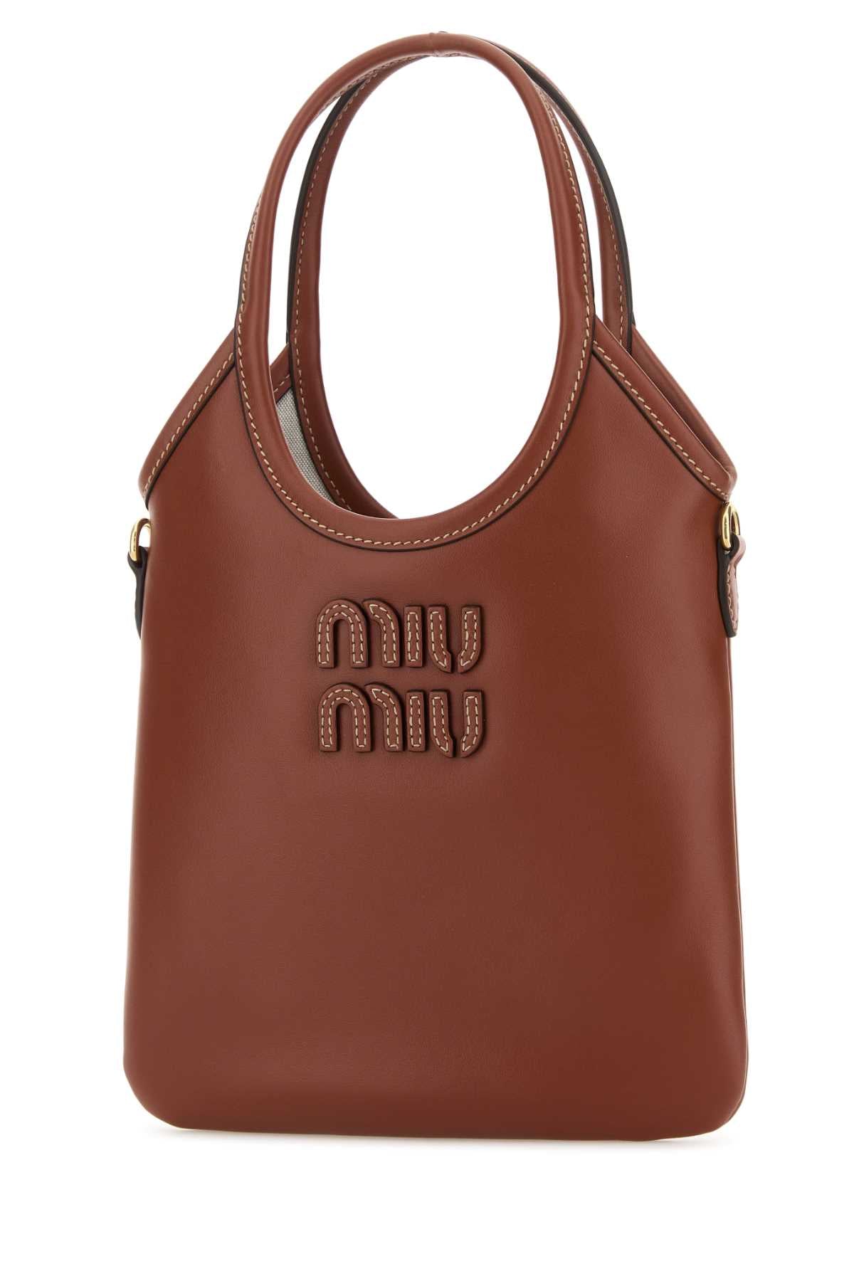 MIU MIU Leather Shopping Handbag - 20 cm x 19 cm Mini Size