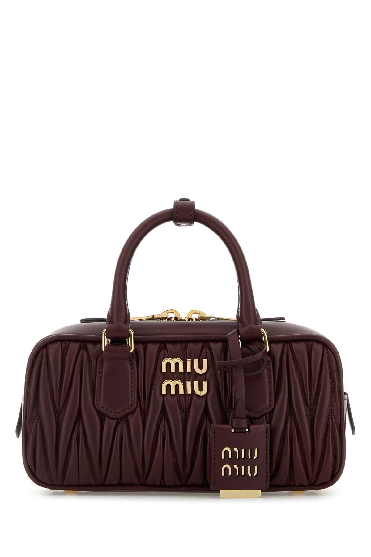 MIU MIU Mini Leather Arcadie Handbag - 24 cm Width