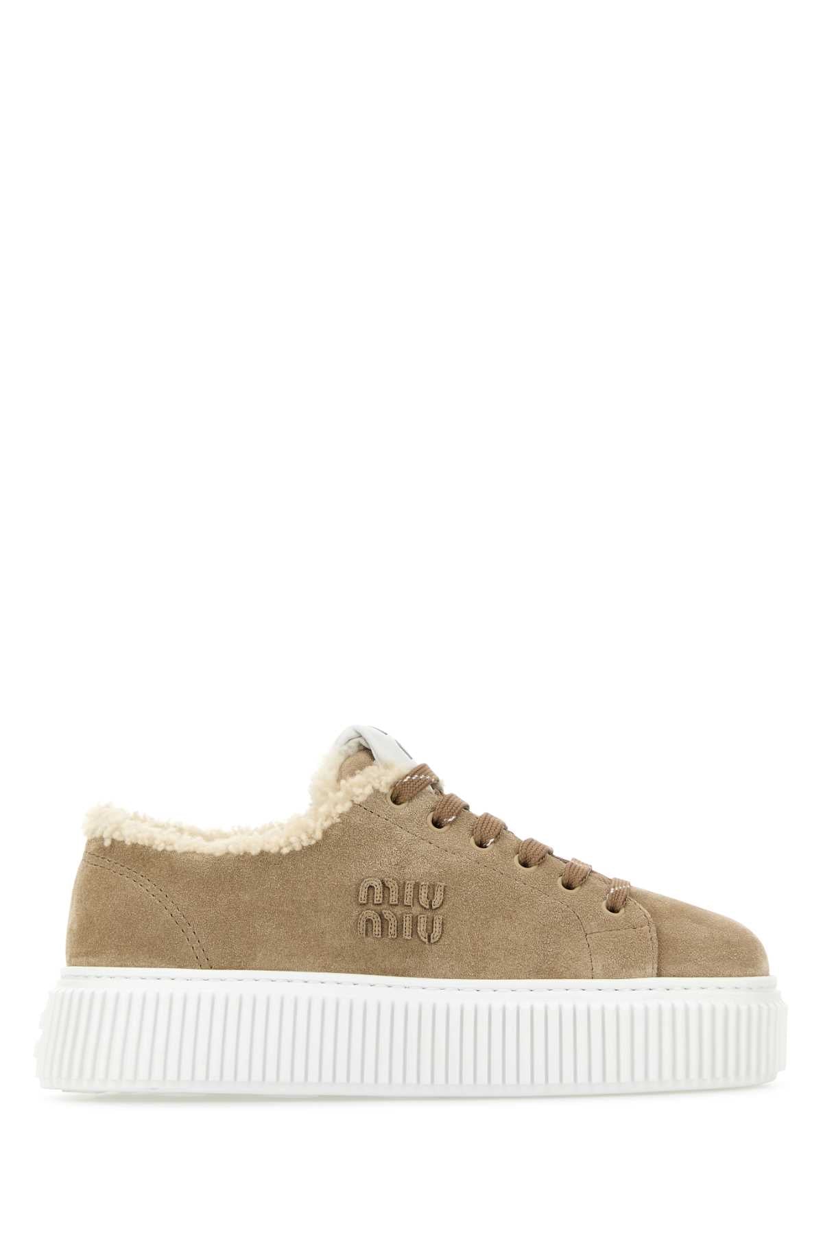MIU MIU Women's Suede Platform Sneakers - 5 cm