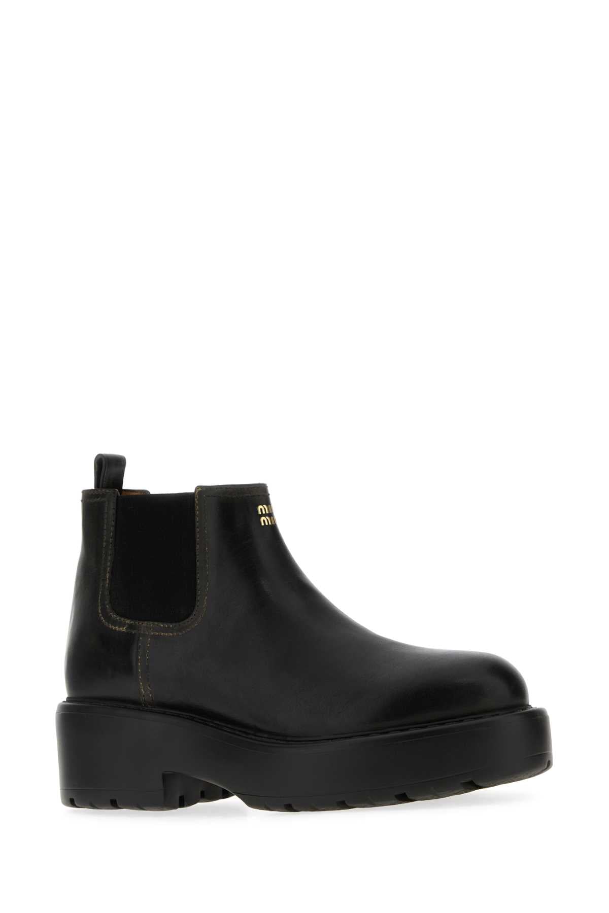 MIU MIU Chic Leather Ankle Boots for Women