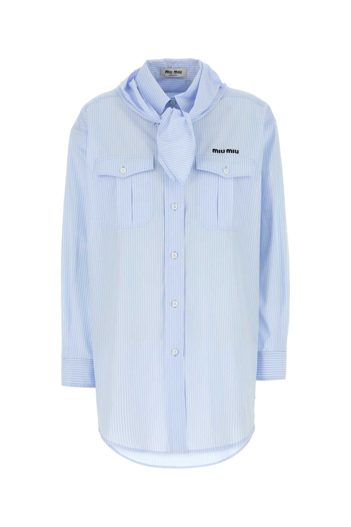 MIU MIU Embroidered Poplin Shirt for Women - Slim Fit
