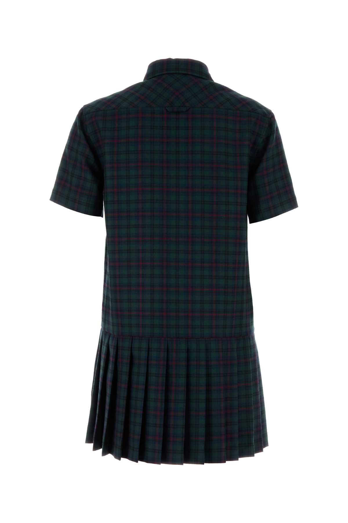 MIU MIU Embroidered Wool Mini Dress