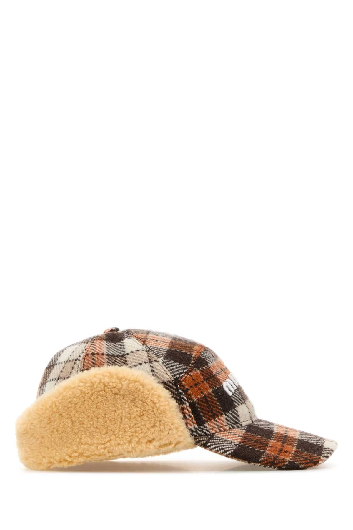 MIU MIU Embroidered Wool Blend Baseball Cap - Women's Mini