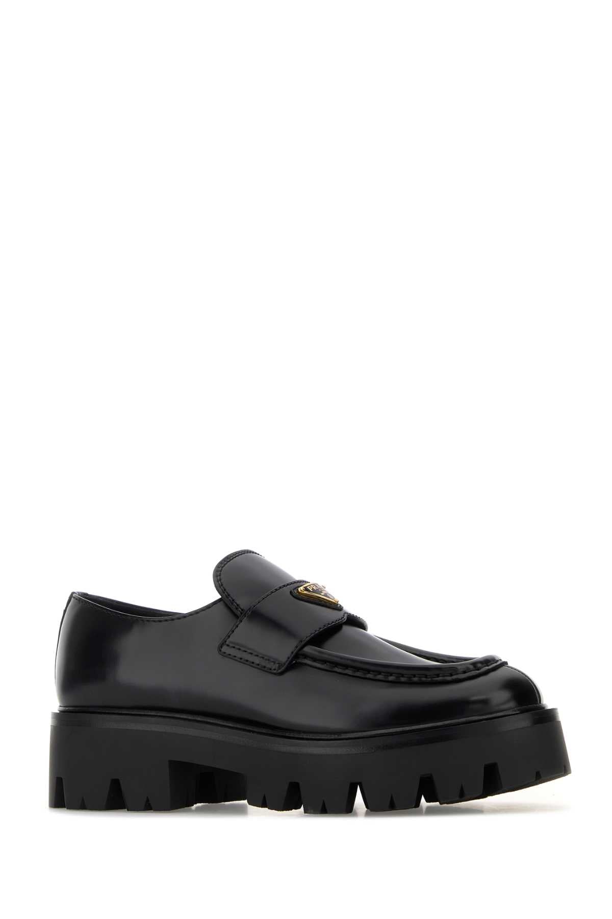 PRADA Elegant Leather Loafers with 4 cm Platform for Women