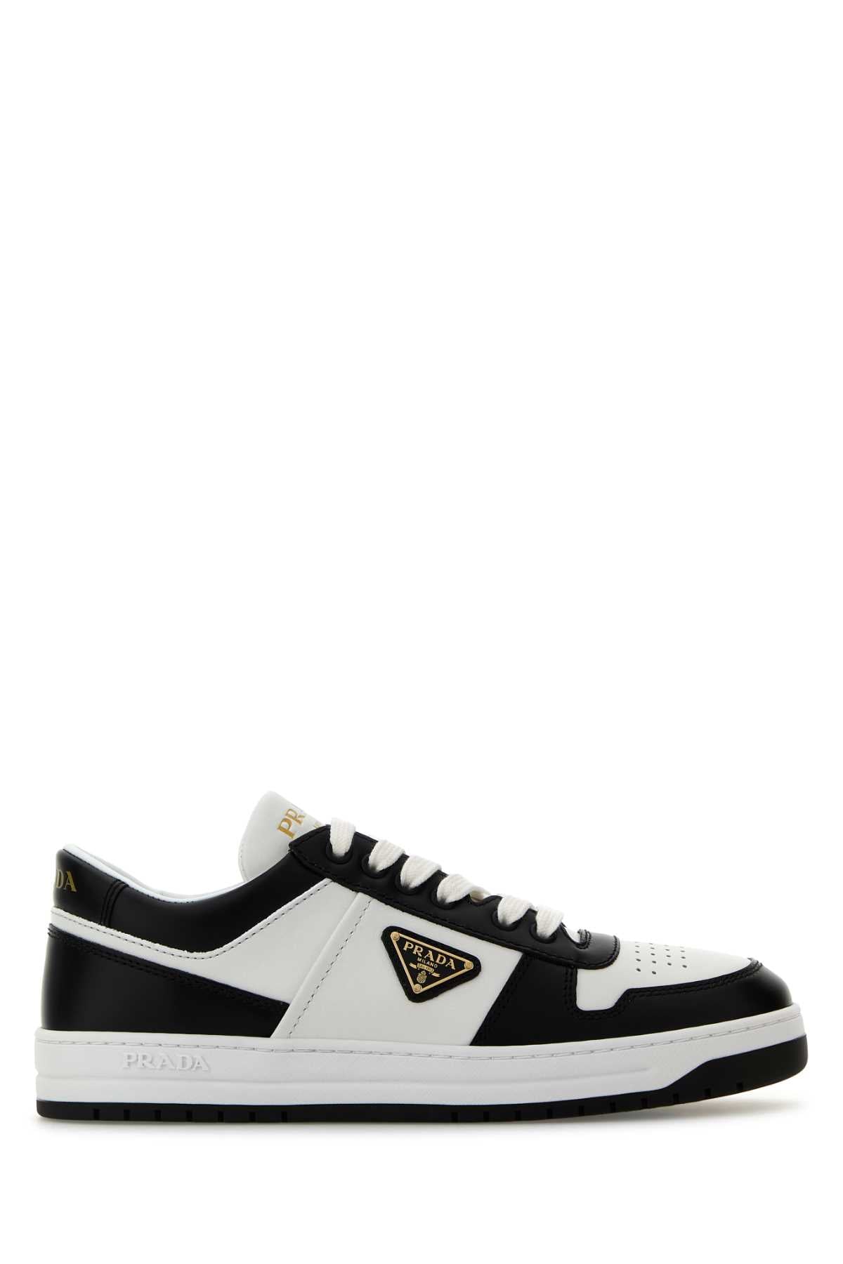 PRADA Two-Tone Leather Downtown Sneaker