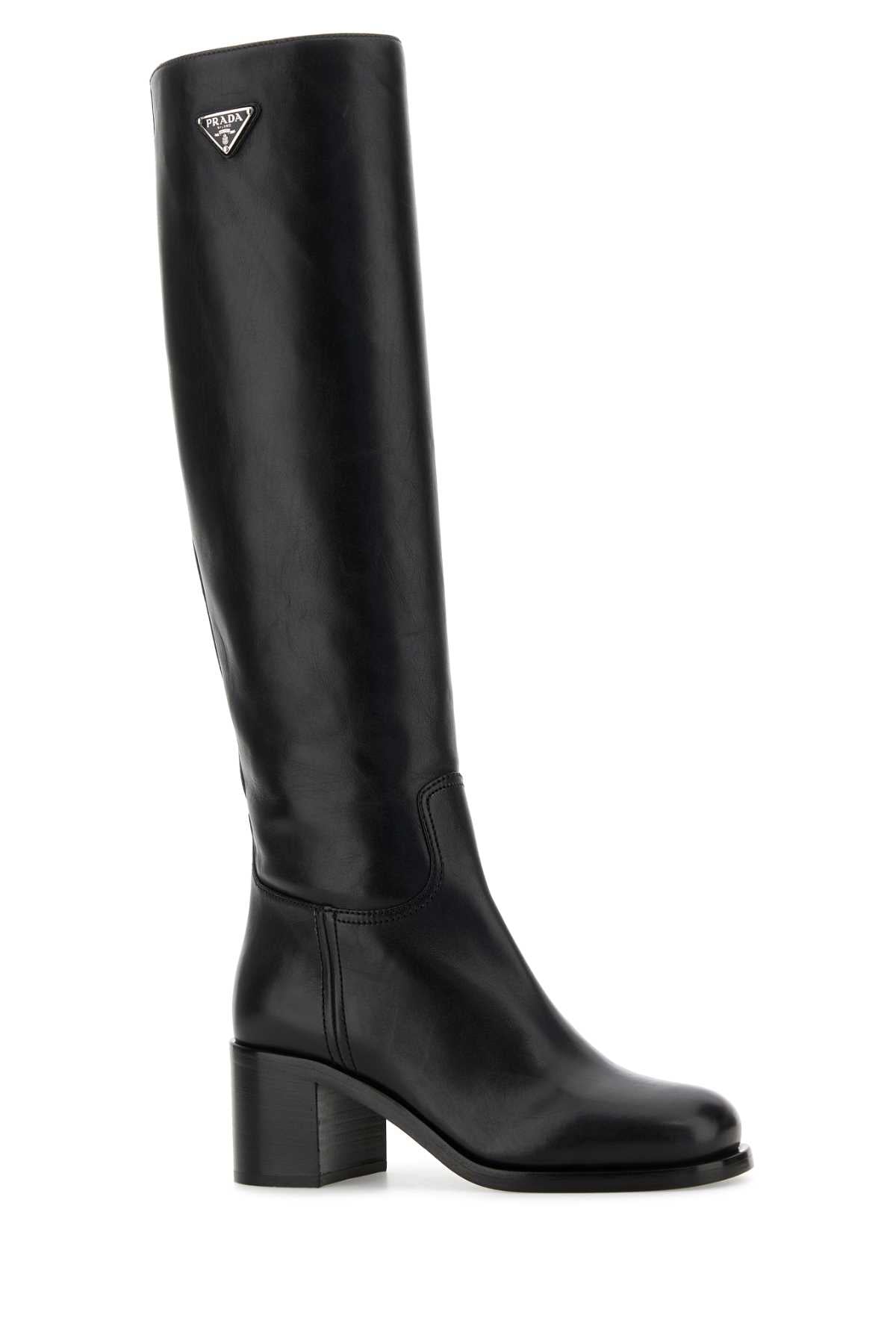 PRADA Chic Leather Boots with 5.5 cm Heel for Women