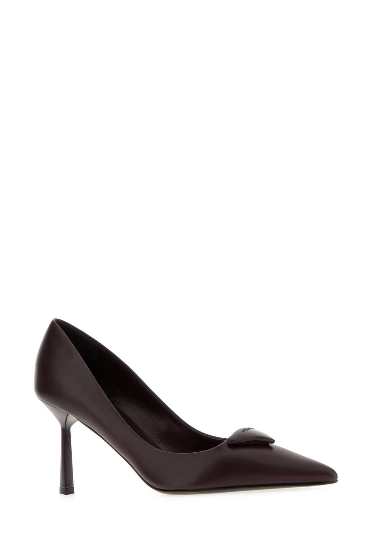 PRADA Elegant Leather Pumps with 8 cm Heel Height