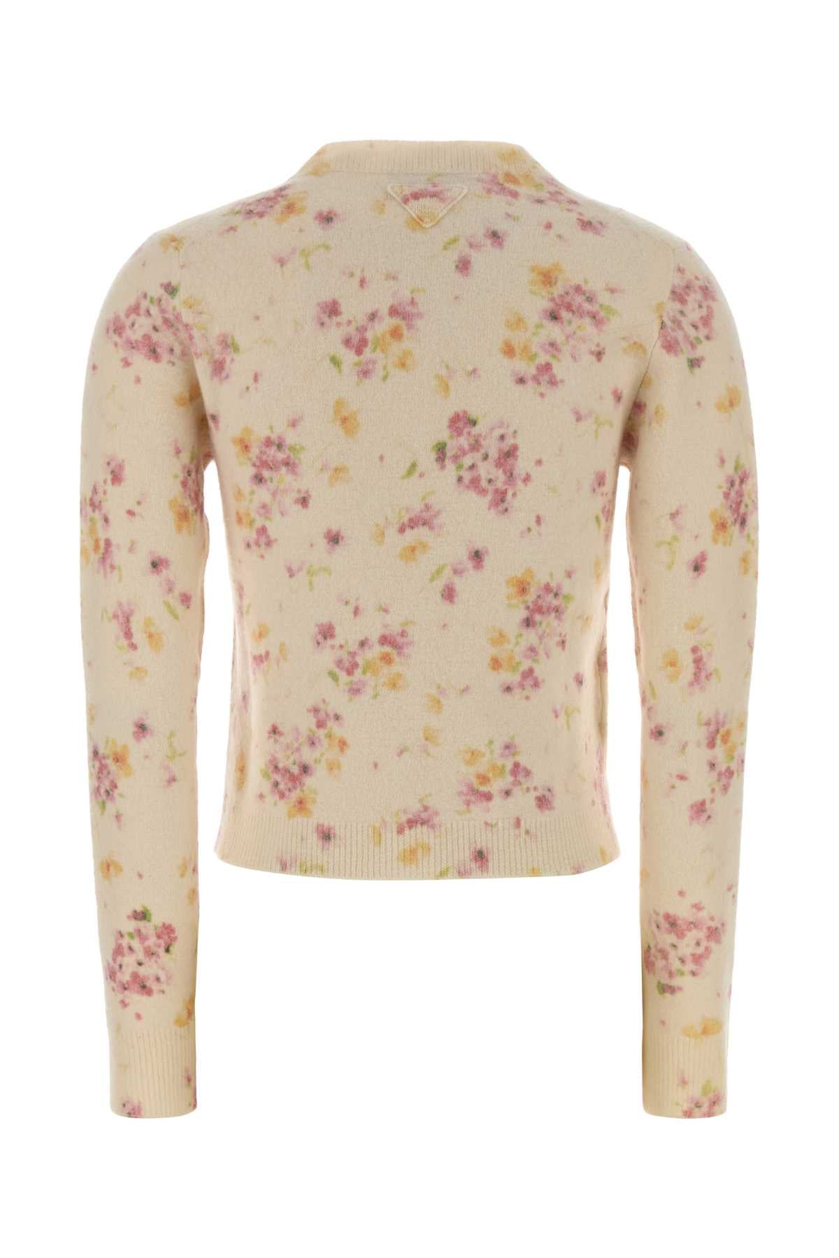 PRADA Embroidered Wool Blend Cardigan for Women